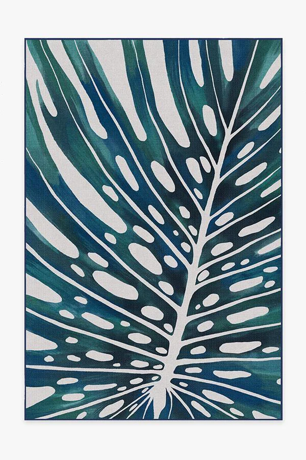 Panama Teal Blue Outdoor Rug