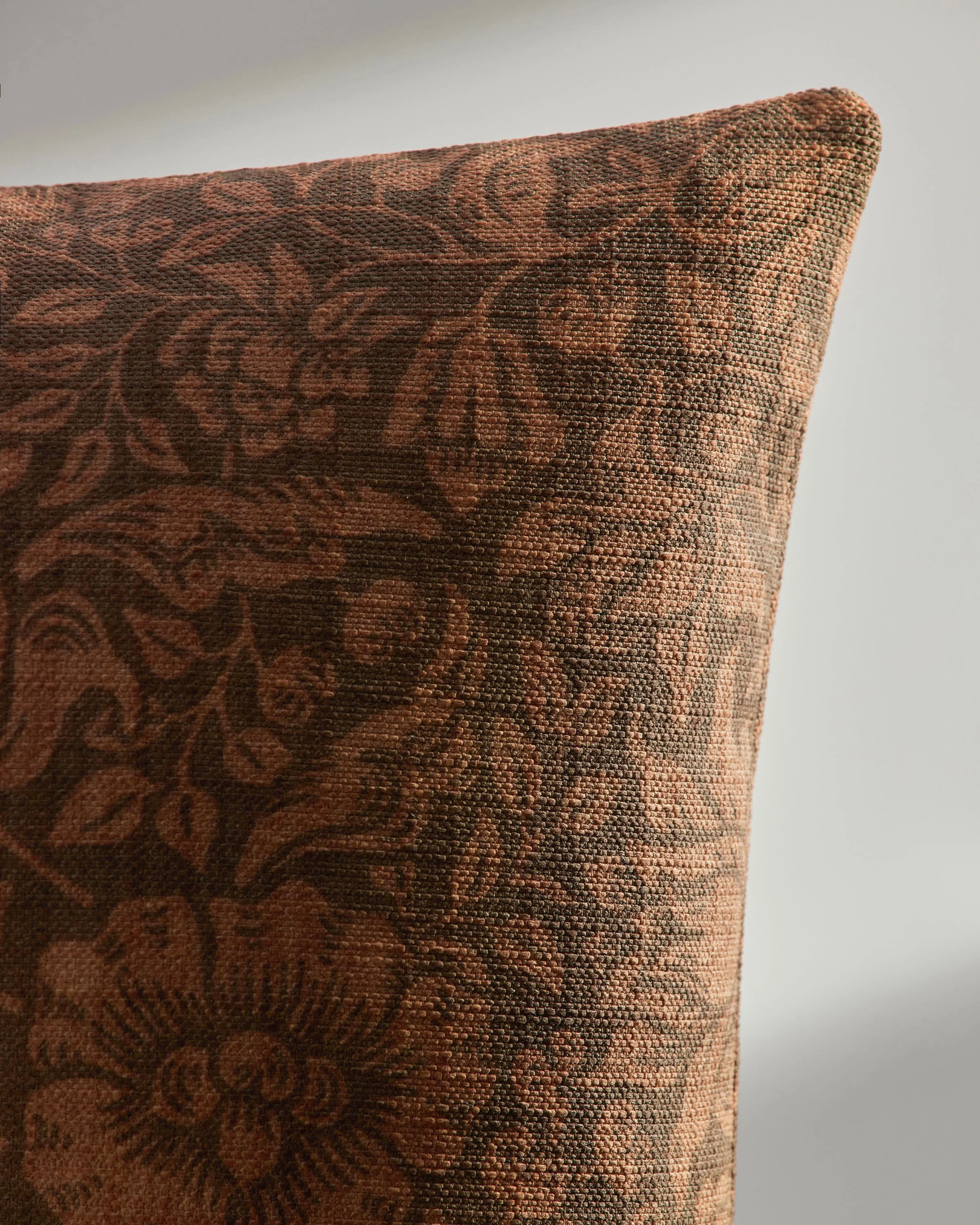 Mallow Rust Woven Throw Pillow by Morris & Co.