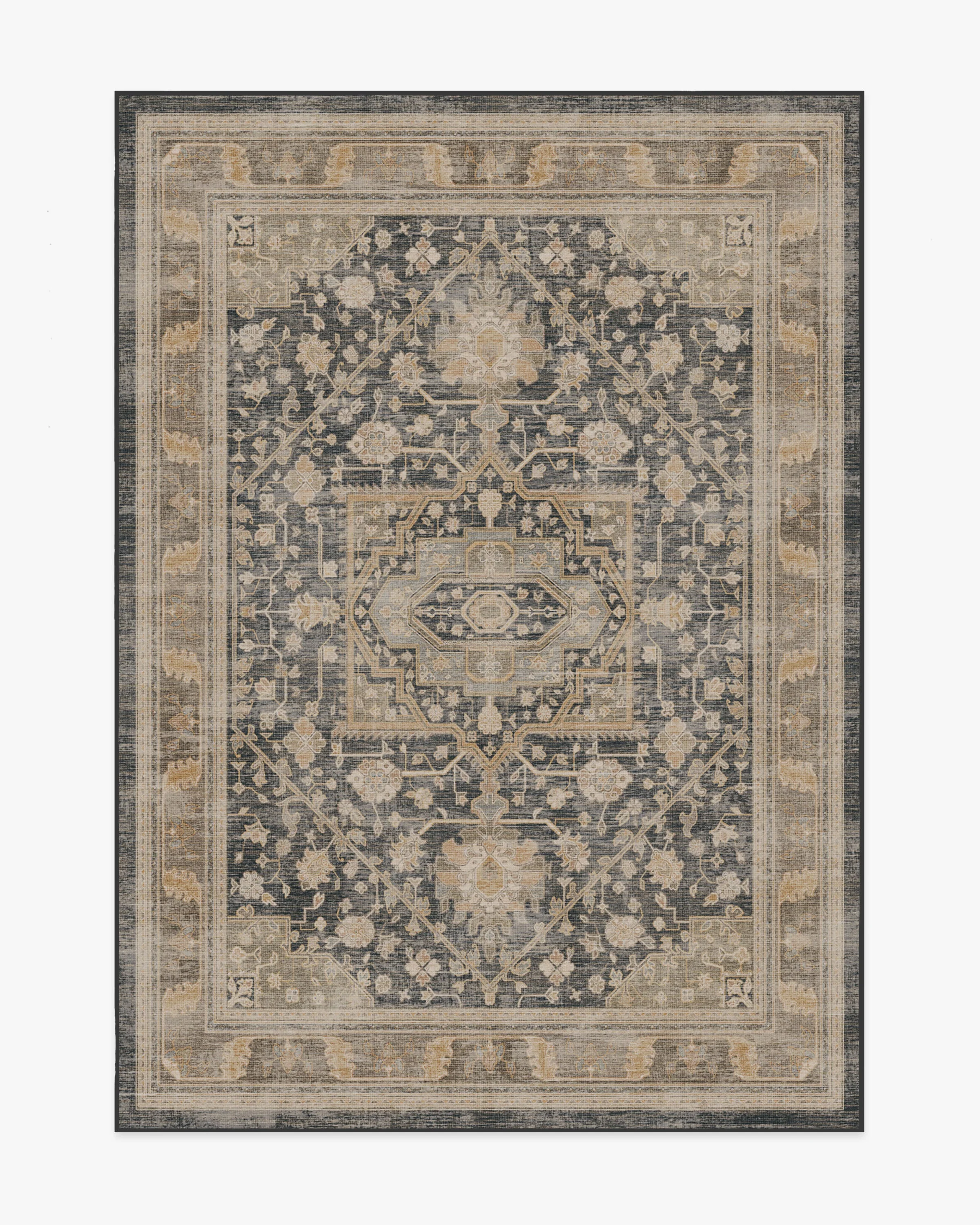 Zahra Ink & Vintage Citron Flatwoven Rug