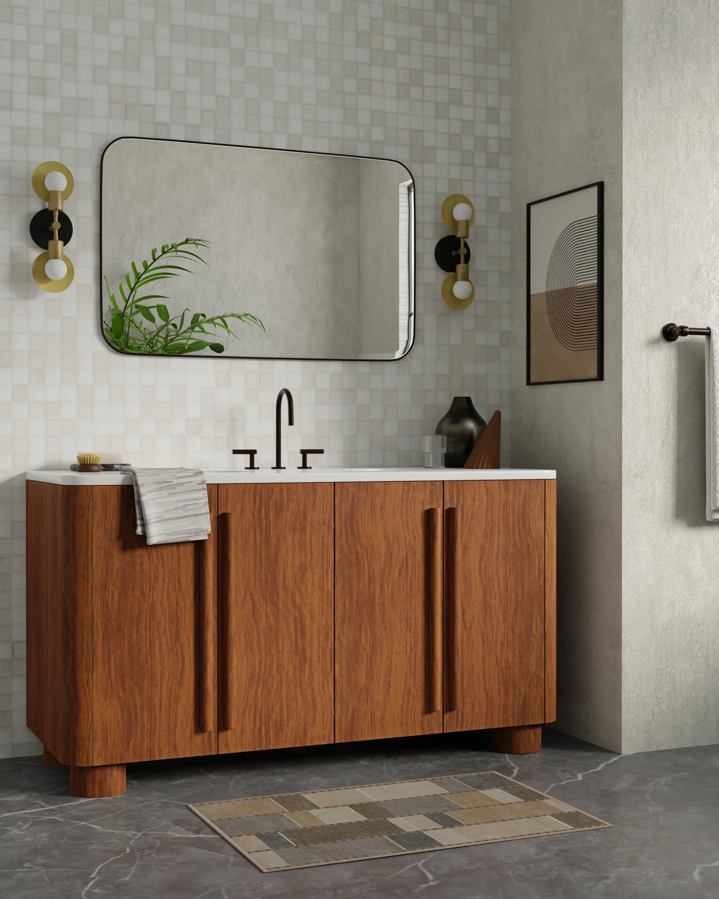 Vienna Beige & Stone Flatwoven Rug by Michael Michalsky