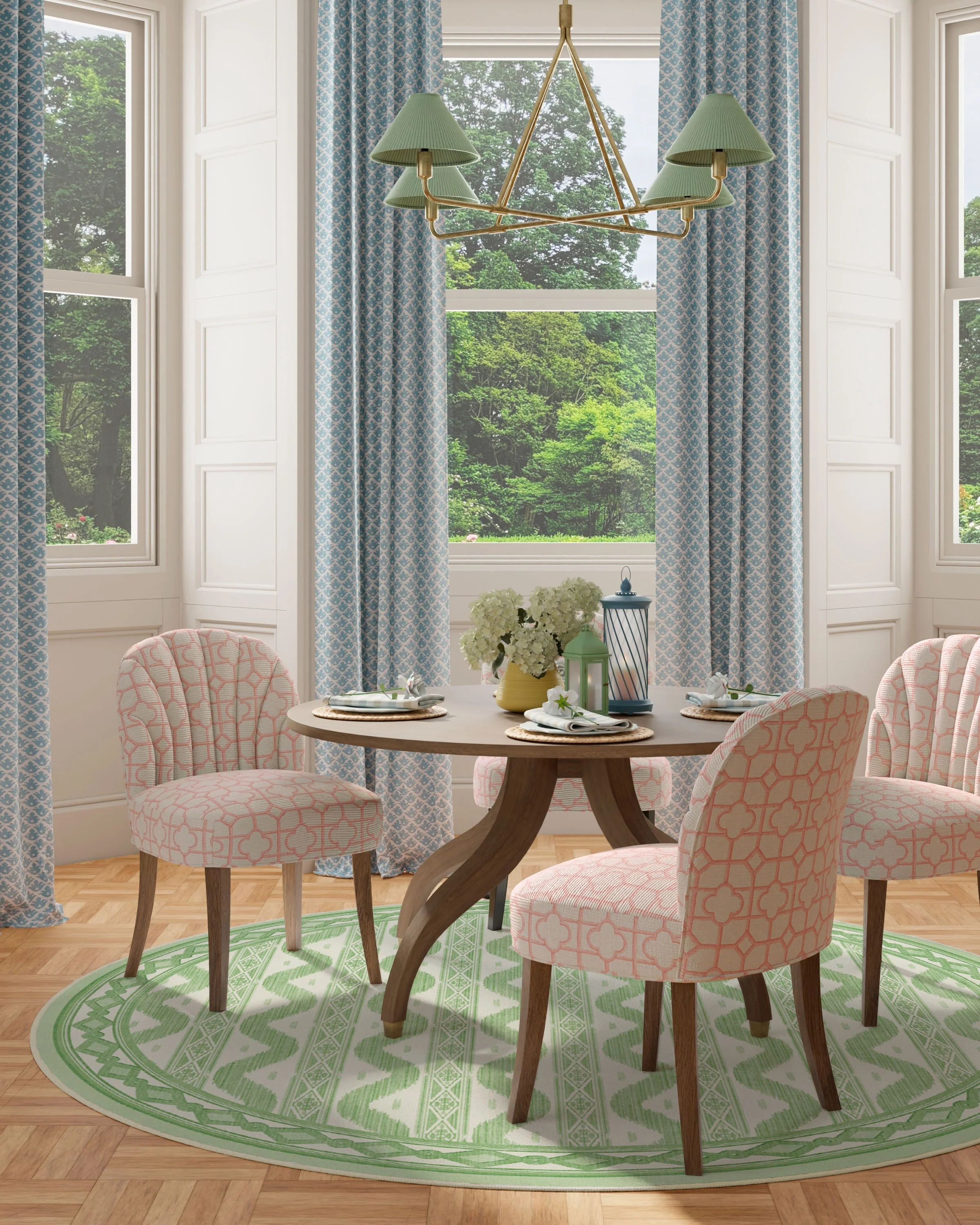 Ava Ikat Green Flatwoven Rug by Mrs. Alice