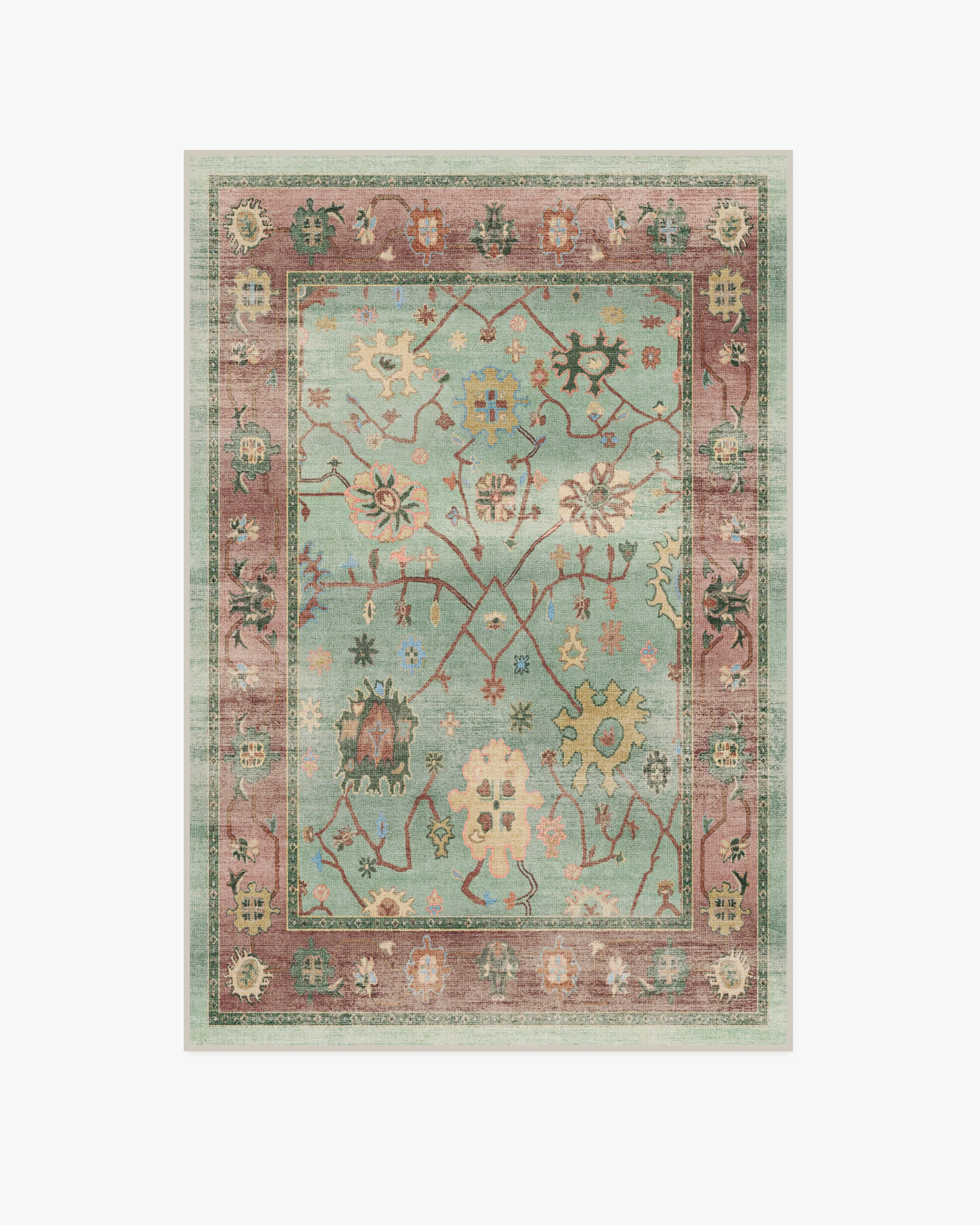 Jemima Sage and Rosewood Flatwoven Rug