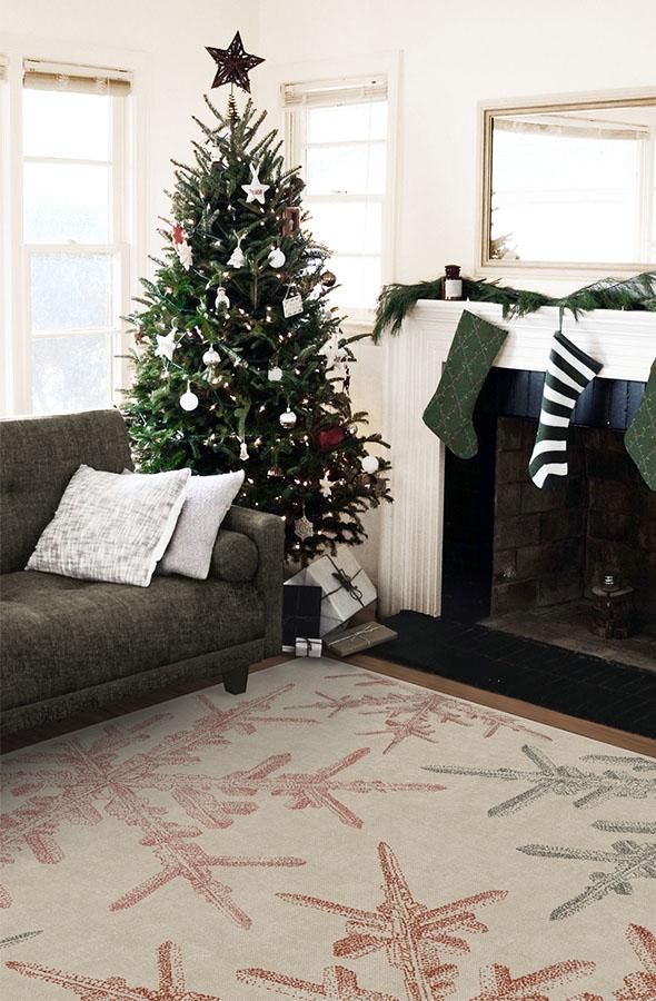 Snowflake Creme Flatwoven Rug