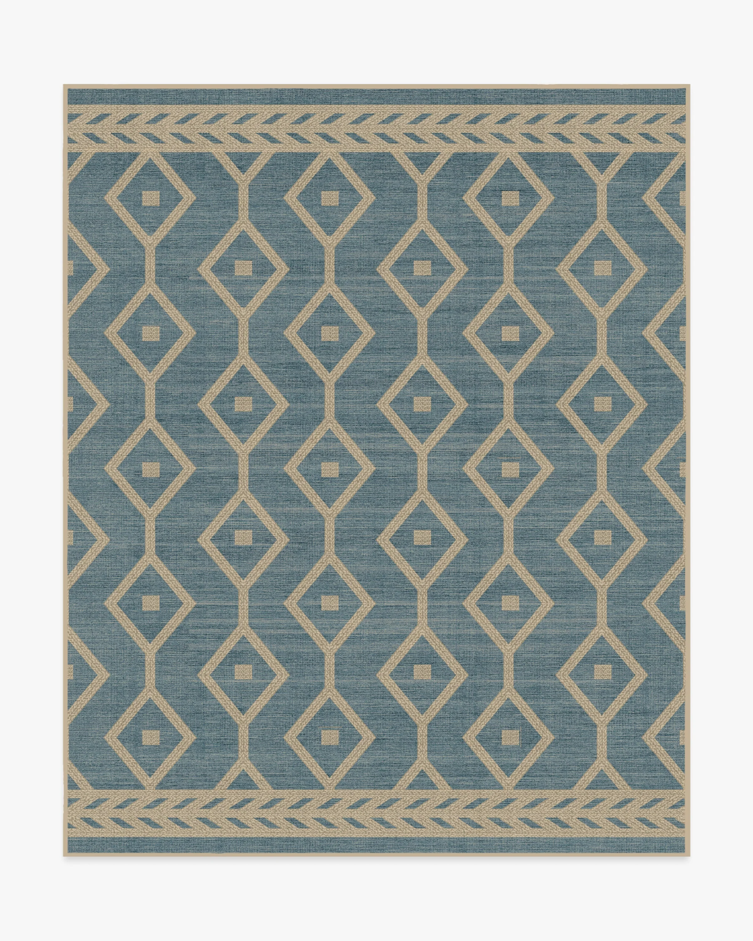 Newport Slate Blue Re-Jute Rug by Gray Malin