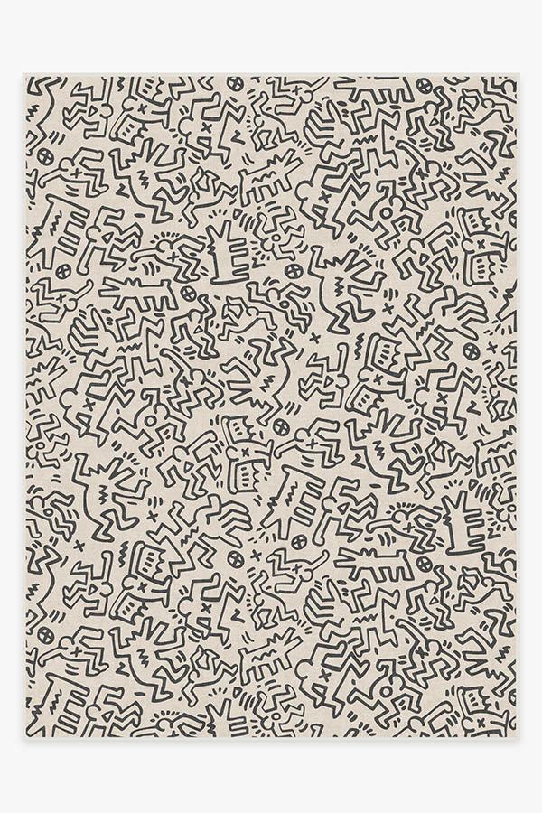 Block Party Black & Ivory Rug by Keith Haring