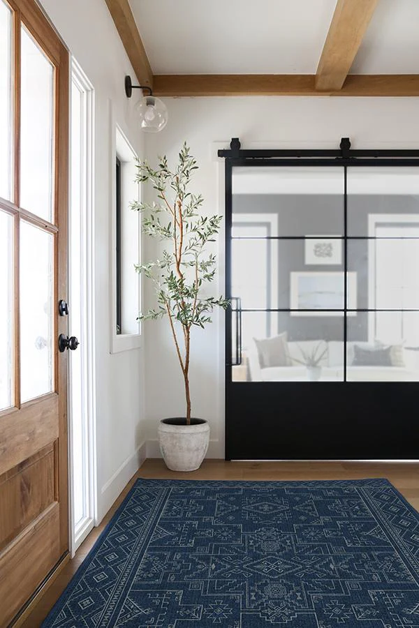 Leelu Navy Blue Flatwoven Rug