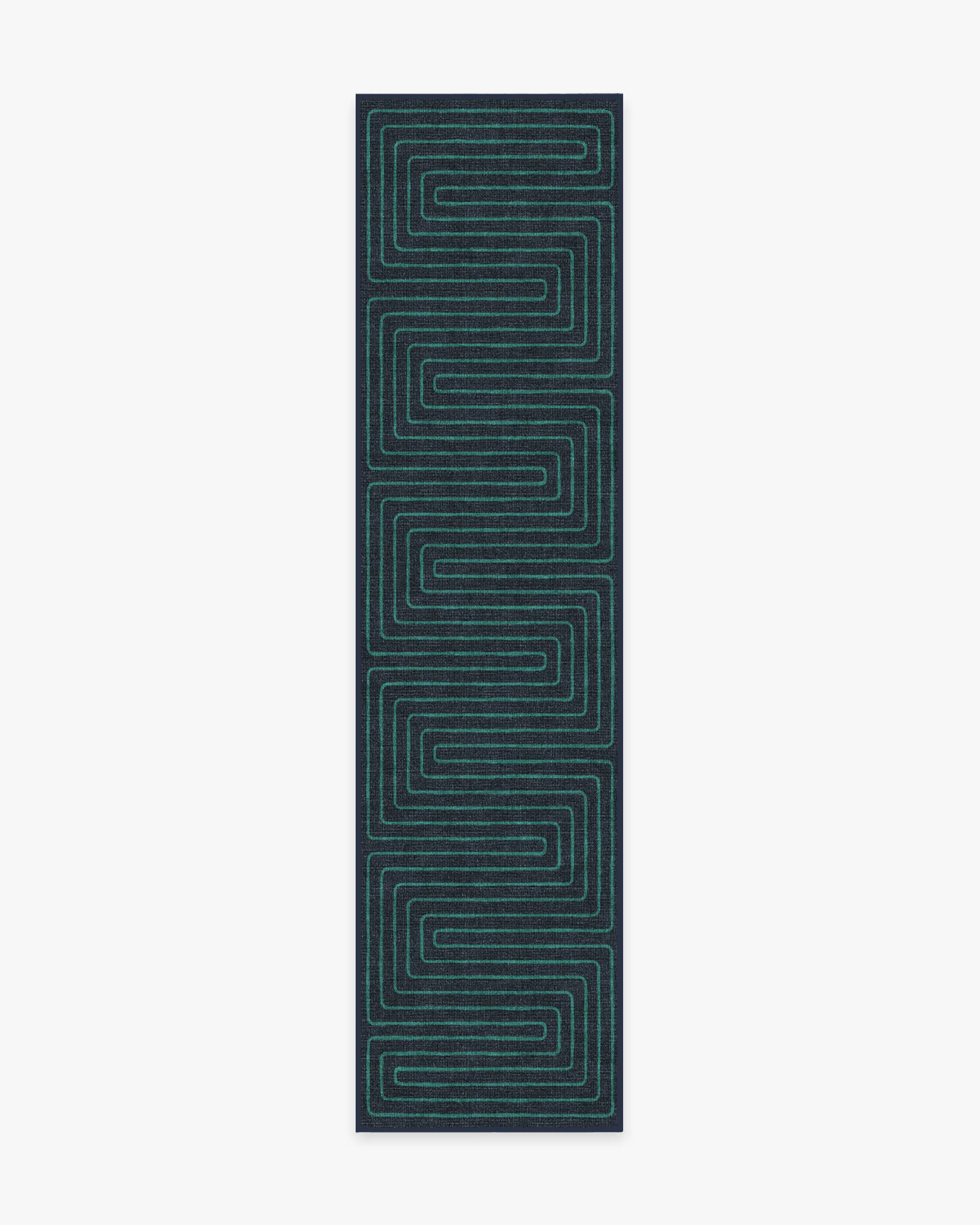 Labyrinth Navy & Teal Rug by Jonathan Adler