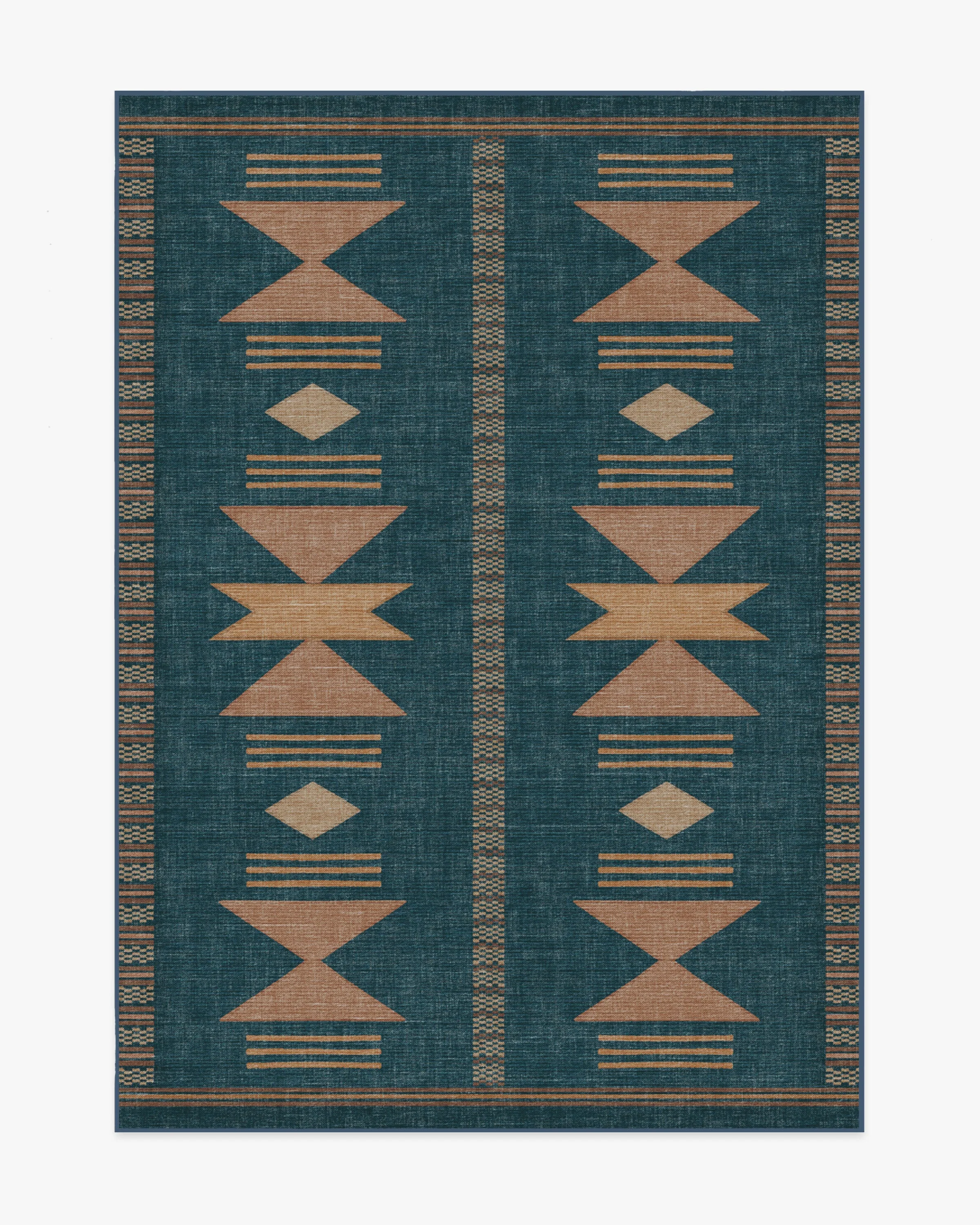 Lark Blue & Rose Flatwoven Rug