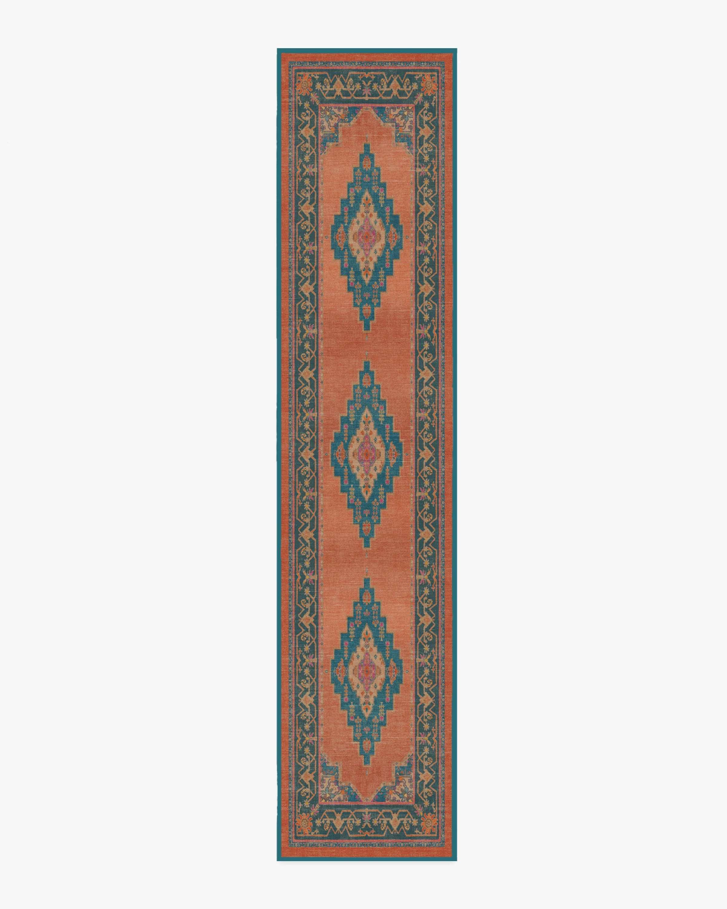 Sunset Bazaar Tropic Coral Flatwoven Rug by Matthew Williamson