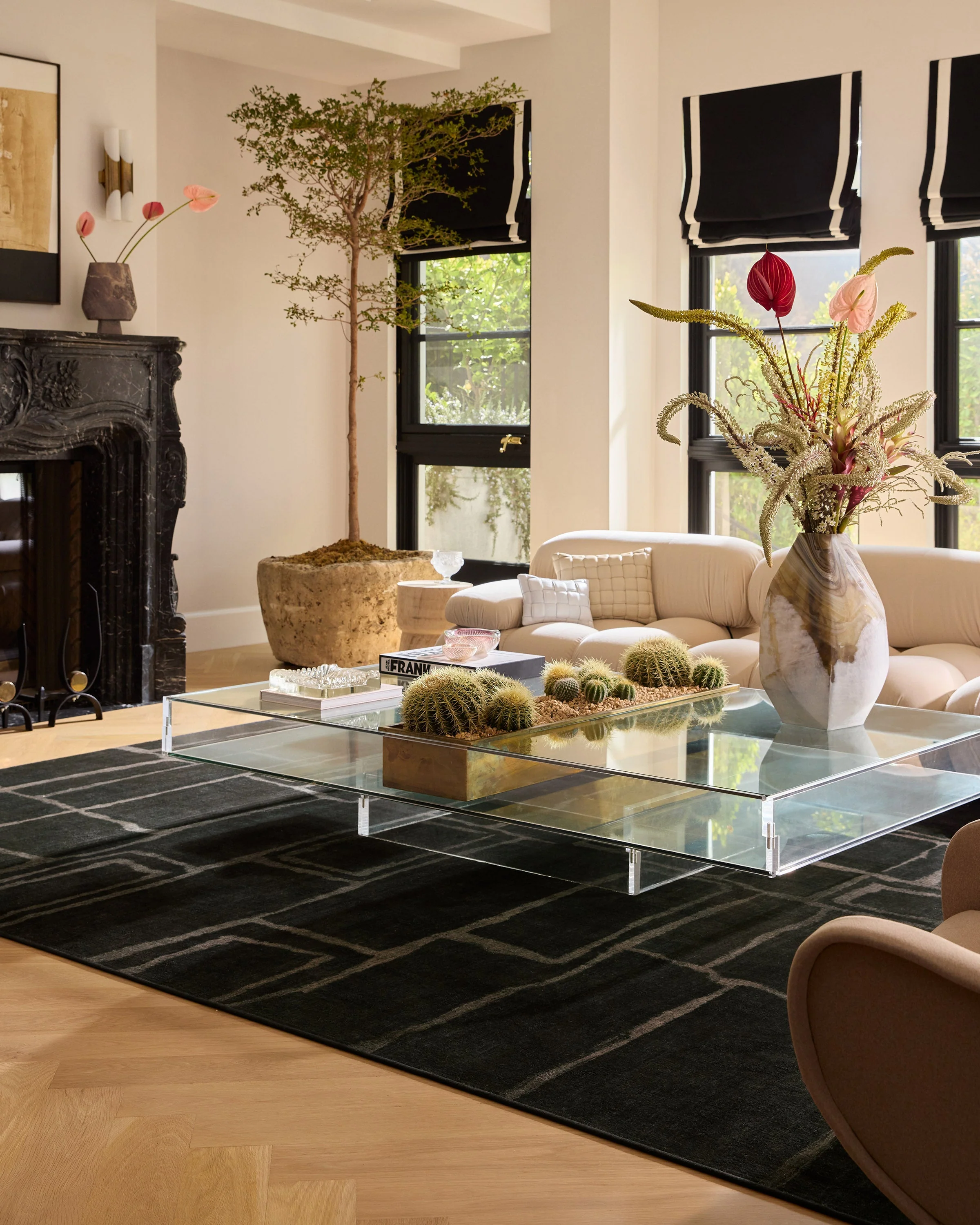 Alsace Soft Black Flatwoven Rug by Nina Takesh