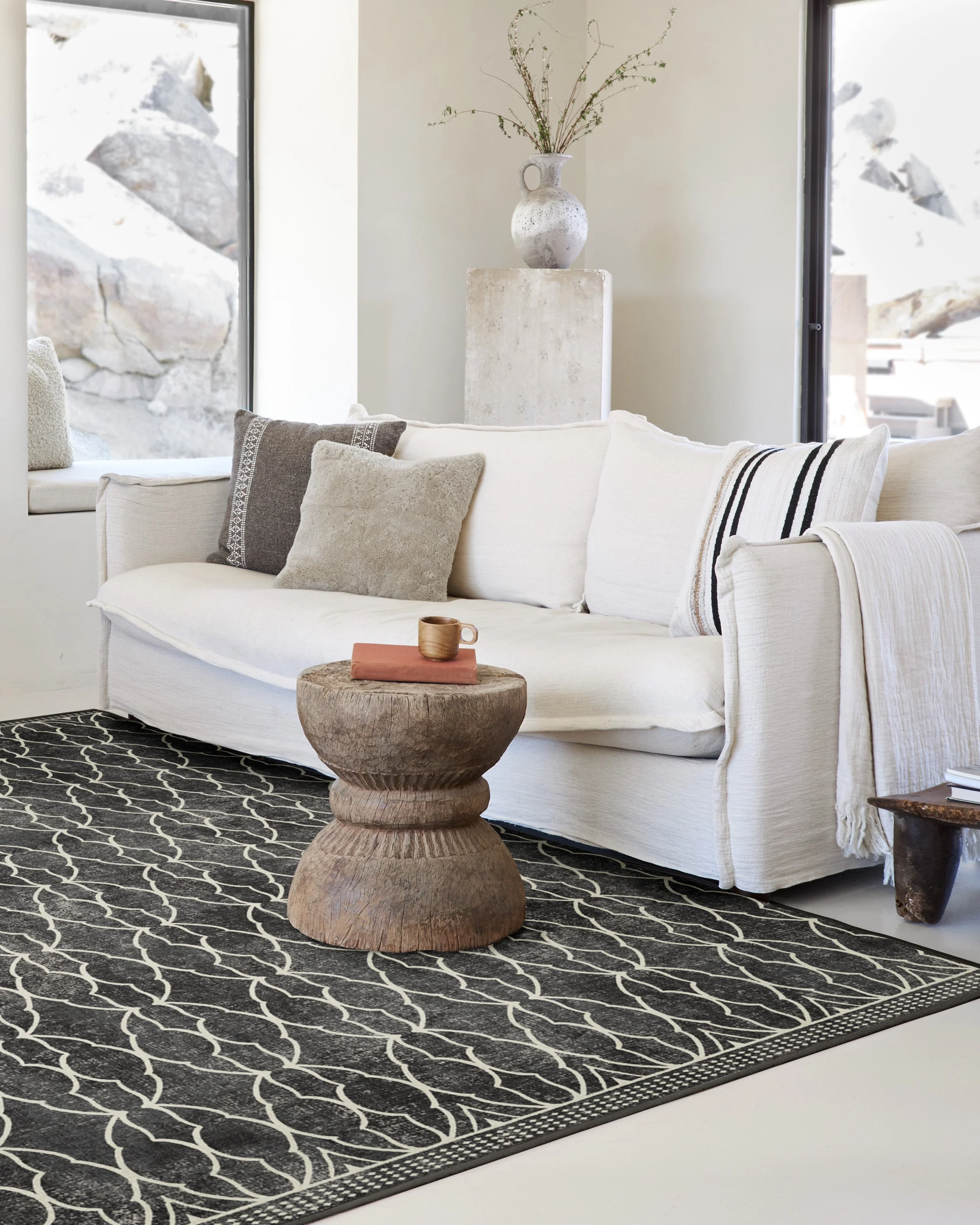 Grogu™ Trellis Black Flatwoven Rug