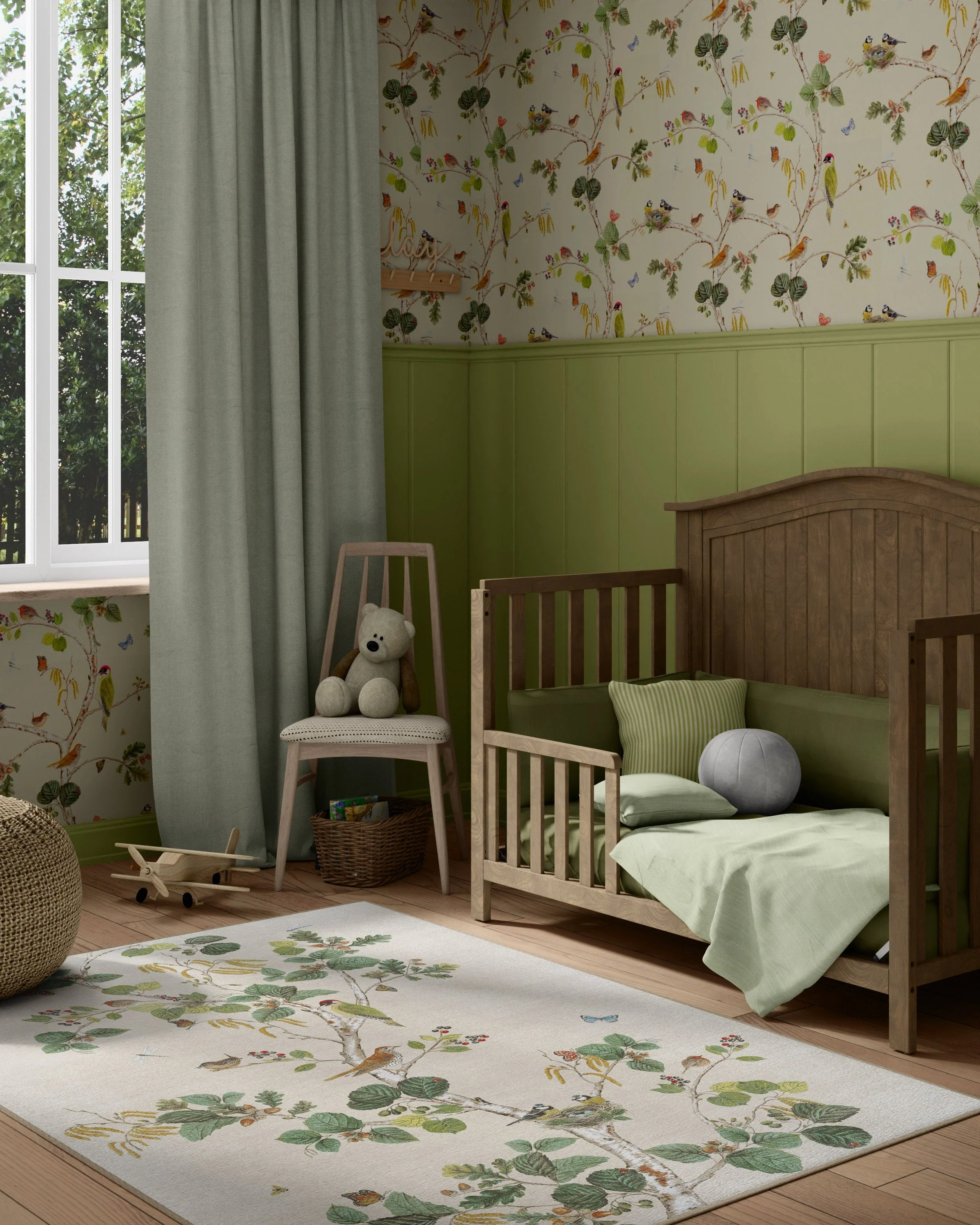 Woodland Chorus Fawn Rug by Sanderson