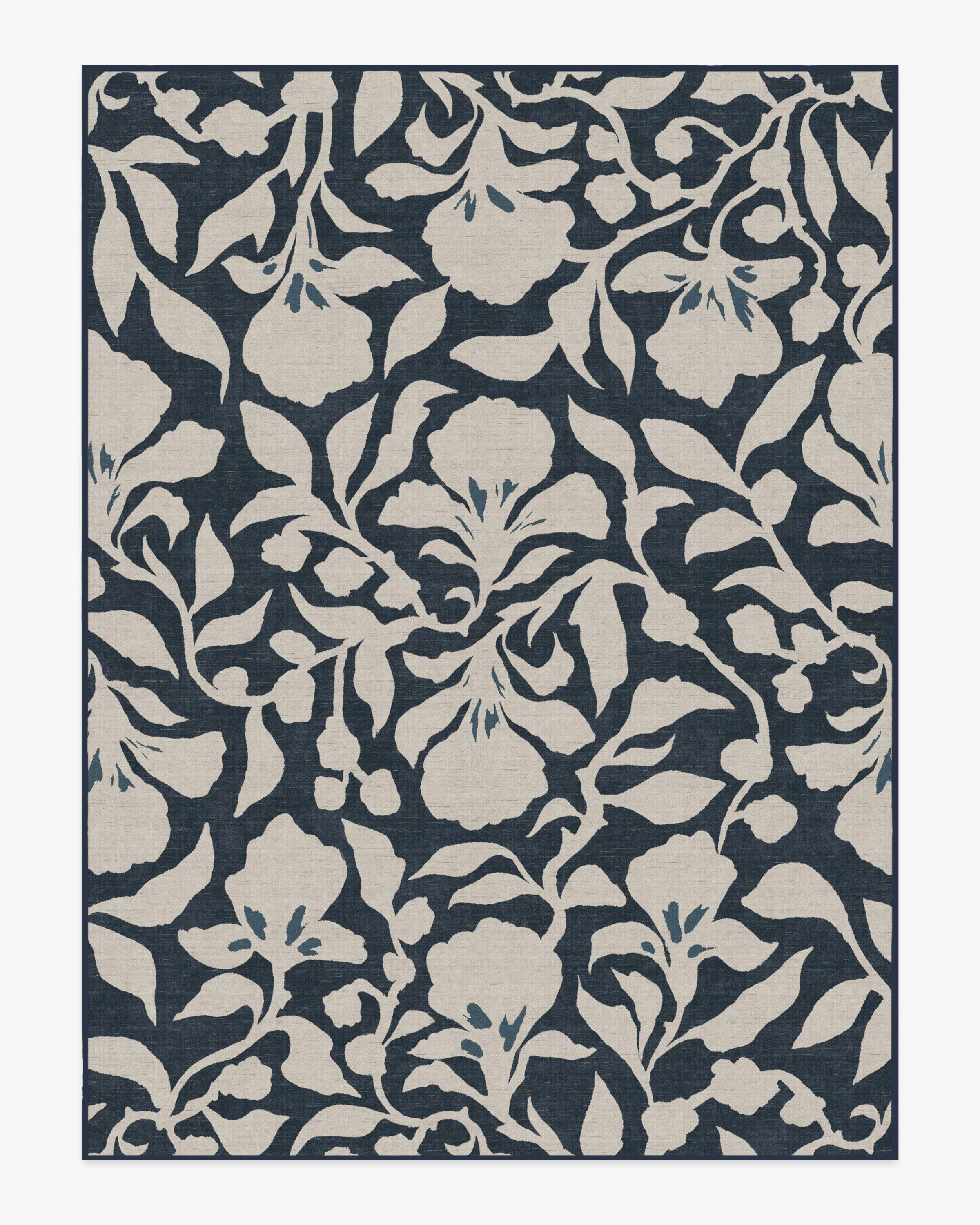 Flora Ink Blue & Ivory Flatwoven Rug by The Hiltons