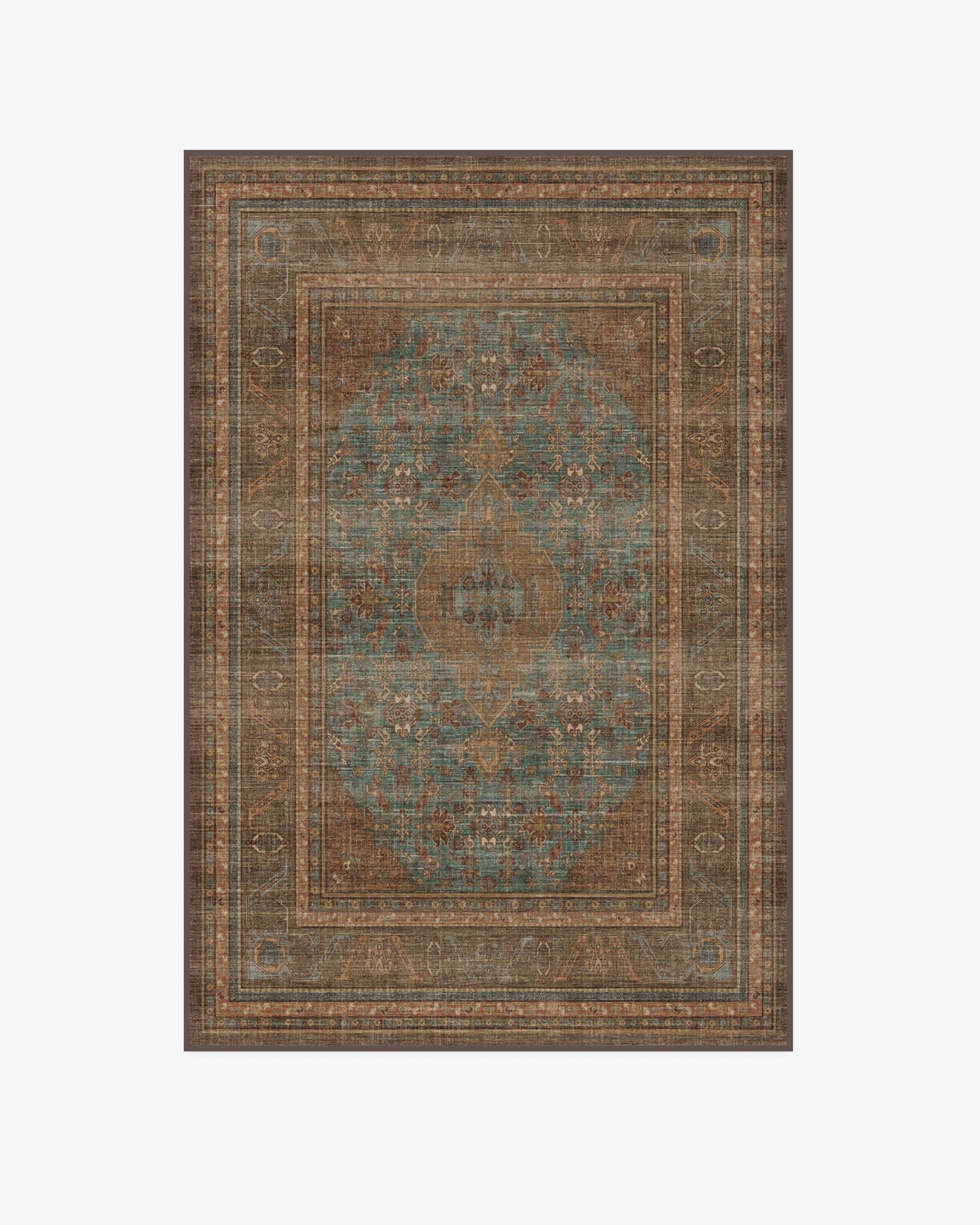 Rowan Teal Blue & Copper Rug