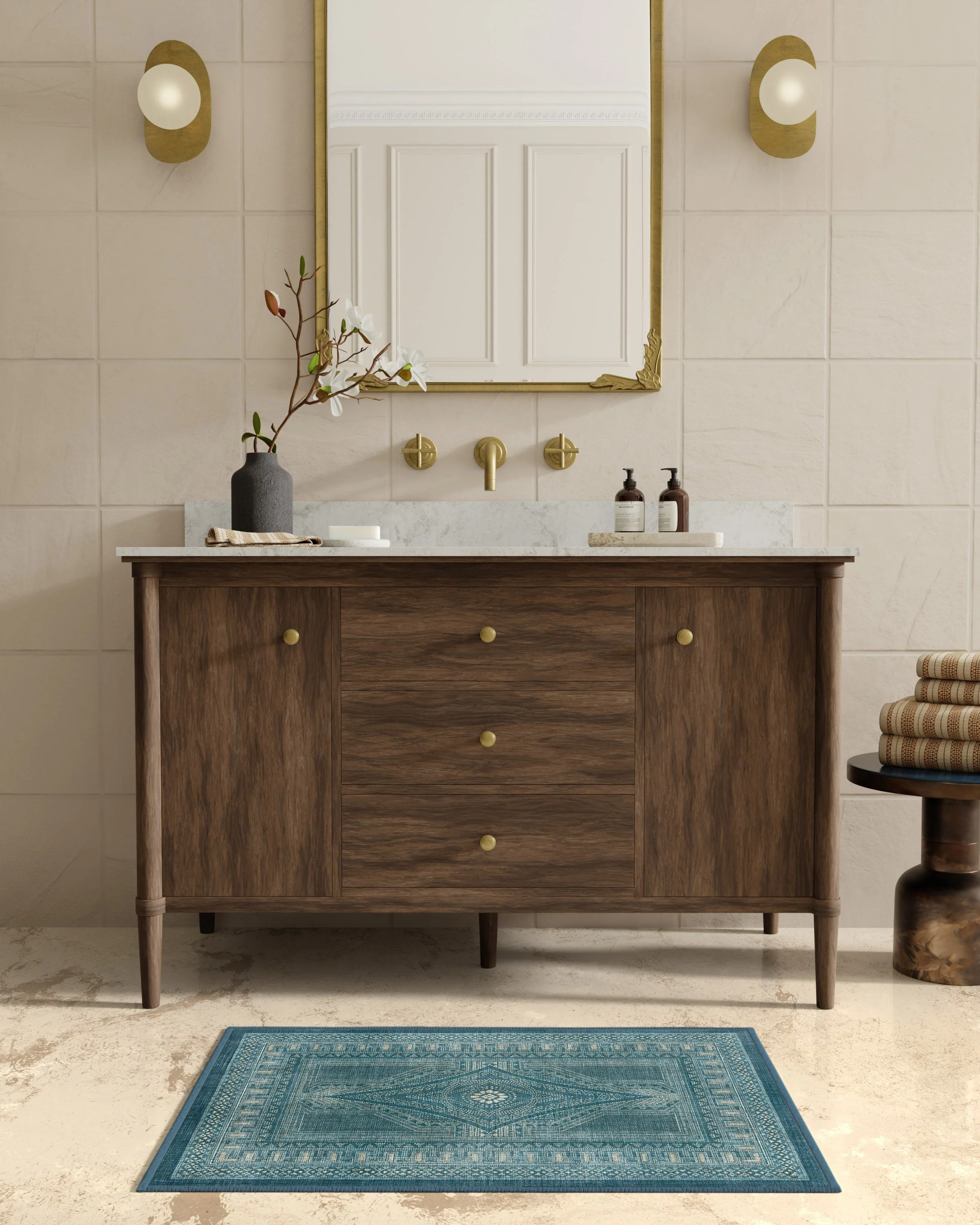 Nomad Blue Flatwoven Rug by Martyn Lawrence Bullard