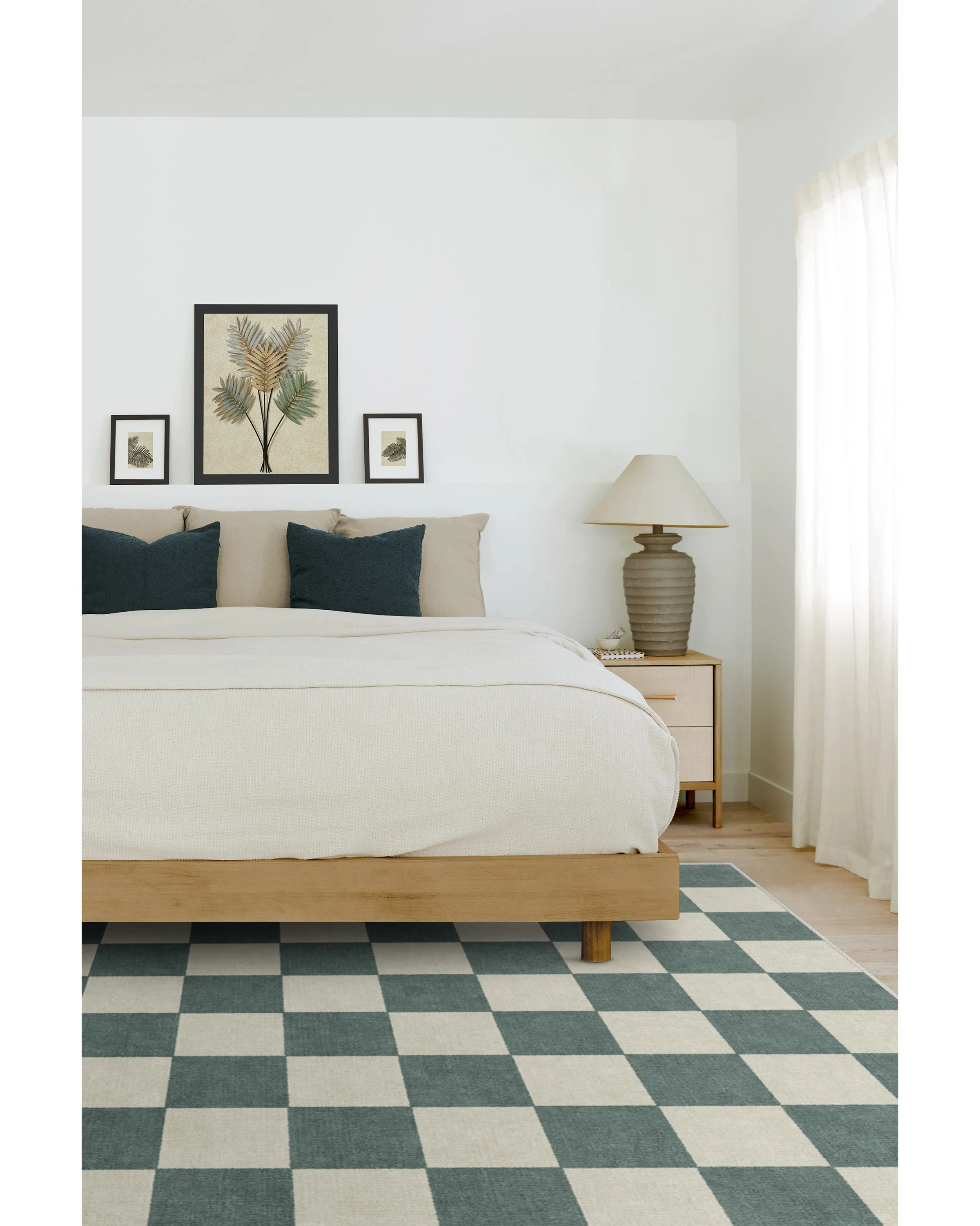 Jaque Checkered Slate Green Rug