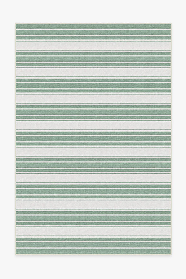 Marina Stripe Sage Green Outdoor Rug