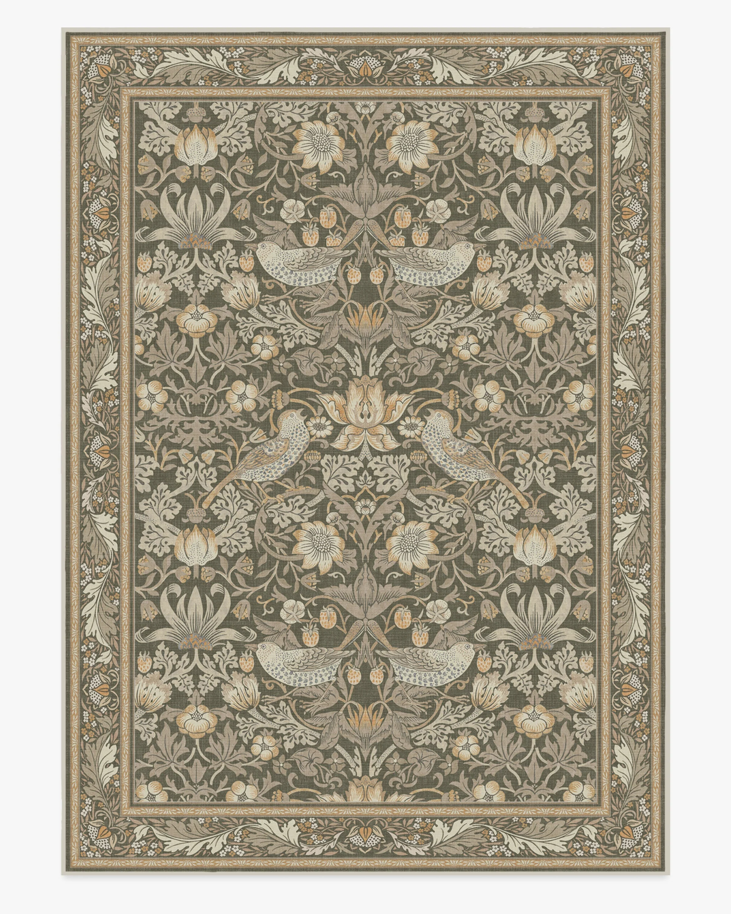 Strawberry Thief Stone Gold Rug by Morris & Co.