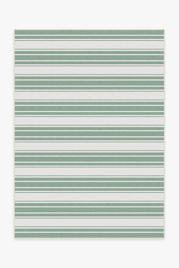Marina Stripe Sage Green Outdoor Rug