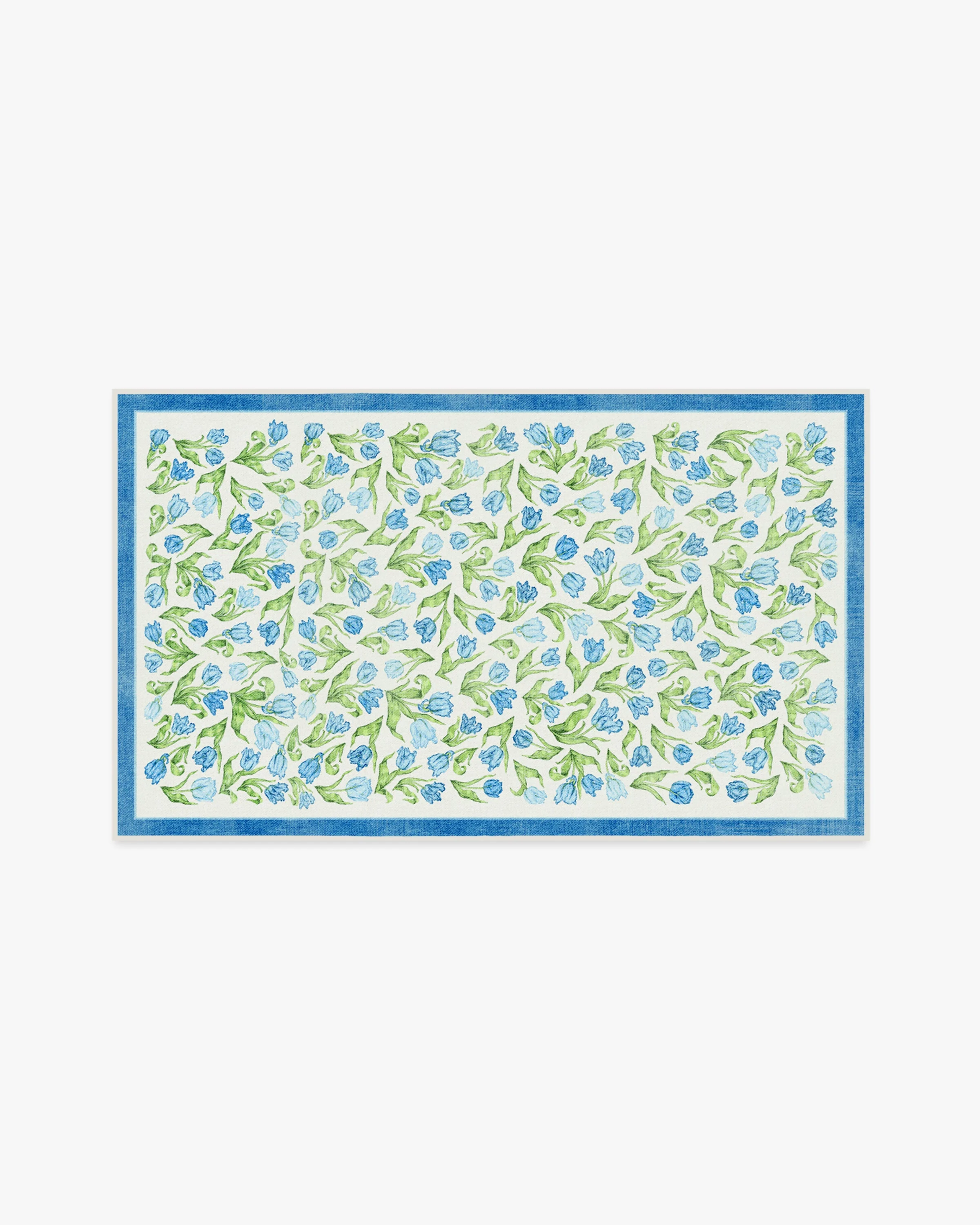 Garden Party Blue Flatwoven Rug by Mrs. Alice