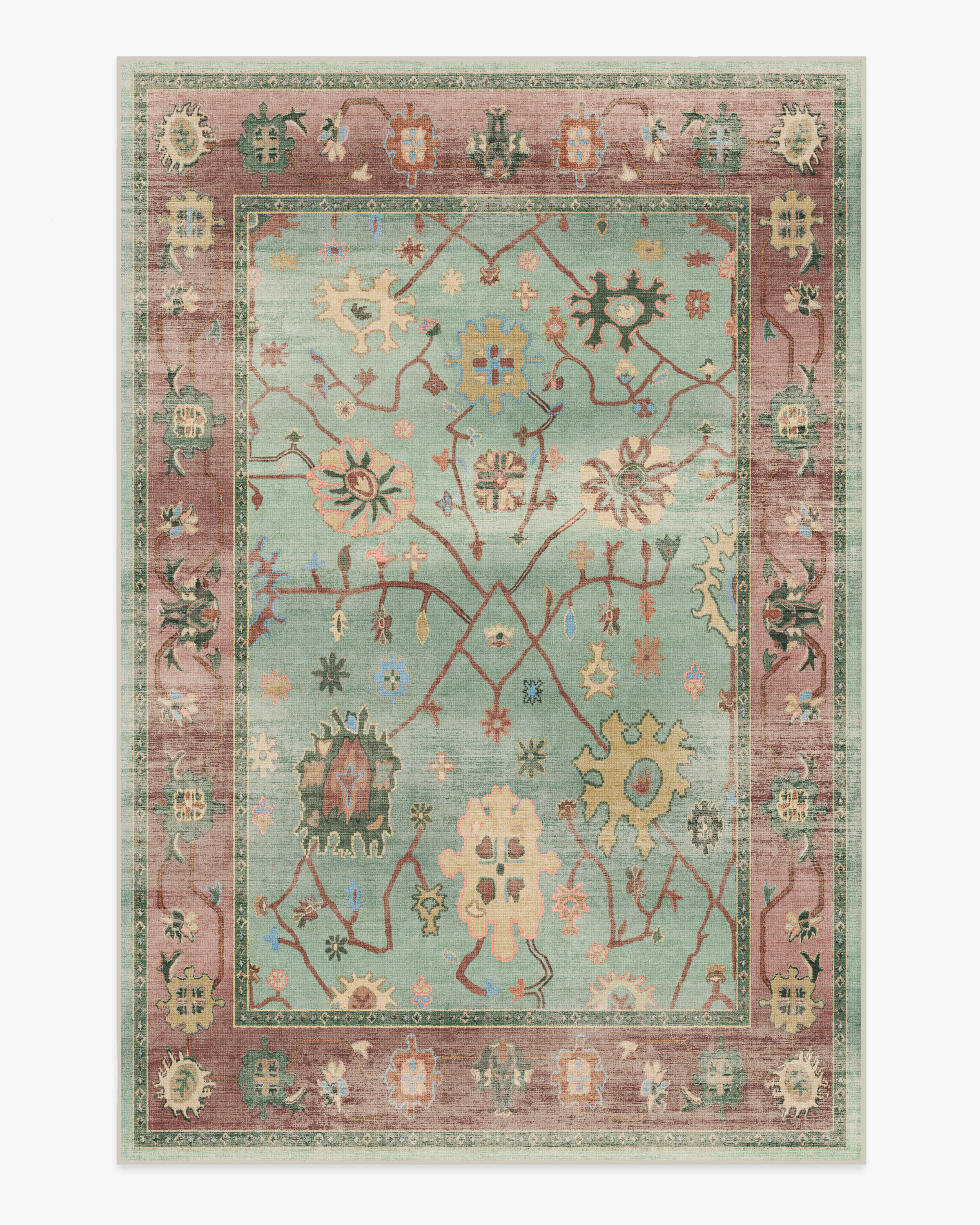 Jemima Sage and Rosewood Flatwoven Rug