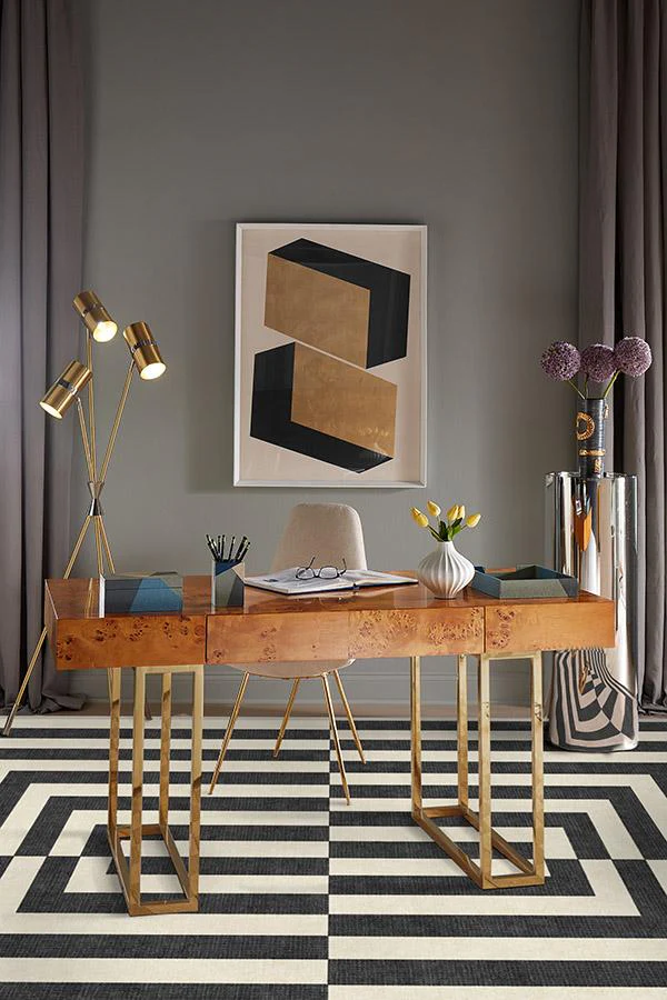 Op Art Charcoal Rug by Jonathan Adler