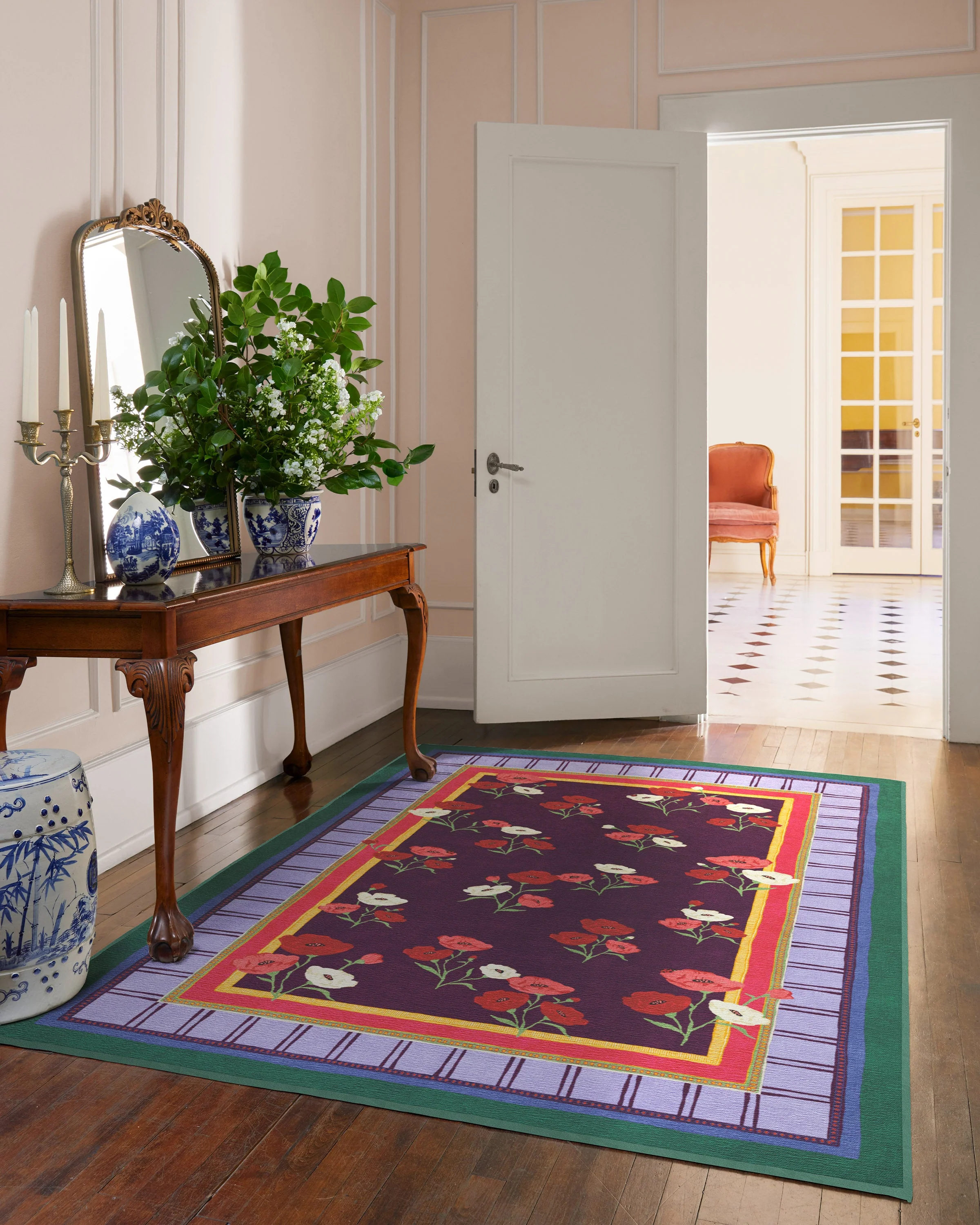 Ambroeus Royal Plum Flatwoven Rug by Iris Apfel
