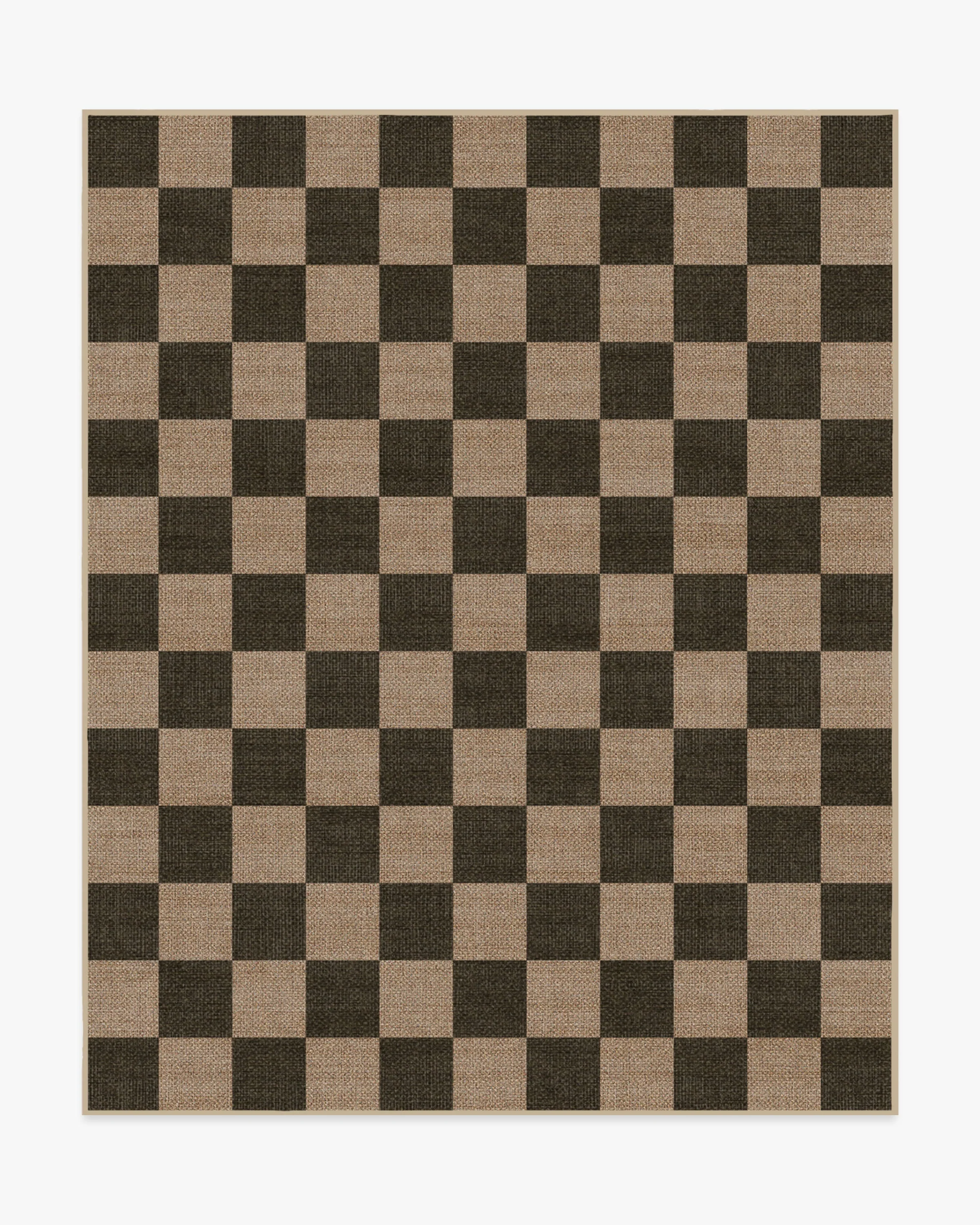 Checkerboard Soft Black Re-Jute Rug