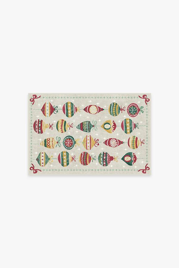 Festive Garland Holiday Shortbread Flatwoven Rug