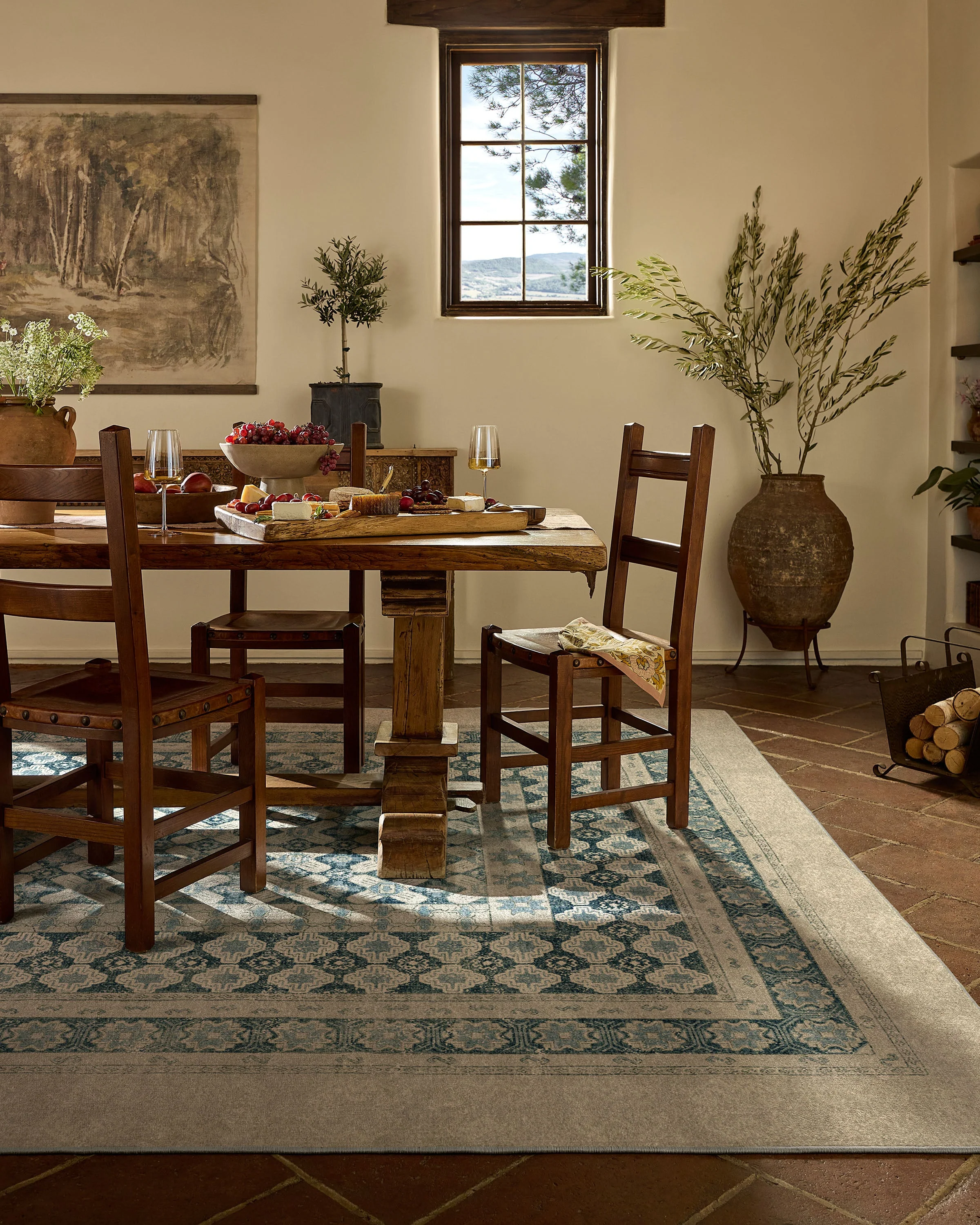 Cyrus Neutral & Blue Rug