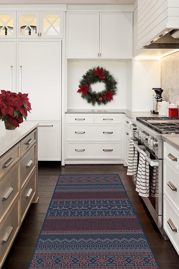 Fair Isle Red Flatwoven Rug