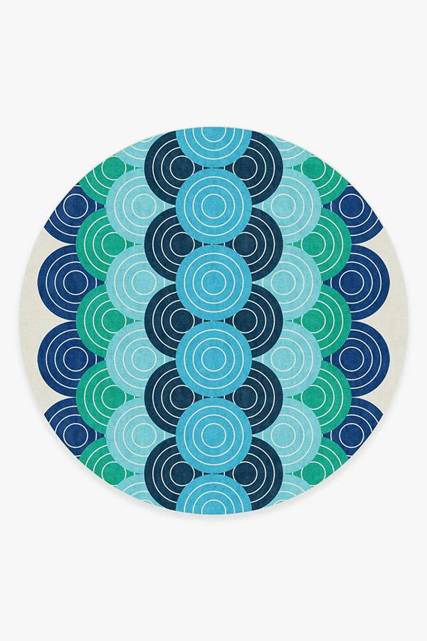 Biba Blue Green Flatwoven Rug by Jonathan Adler