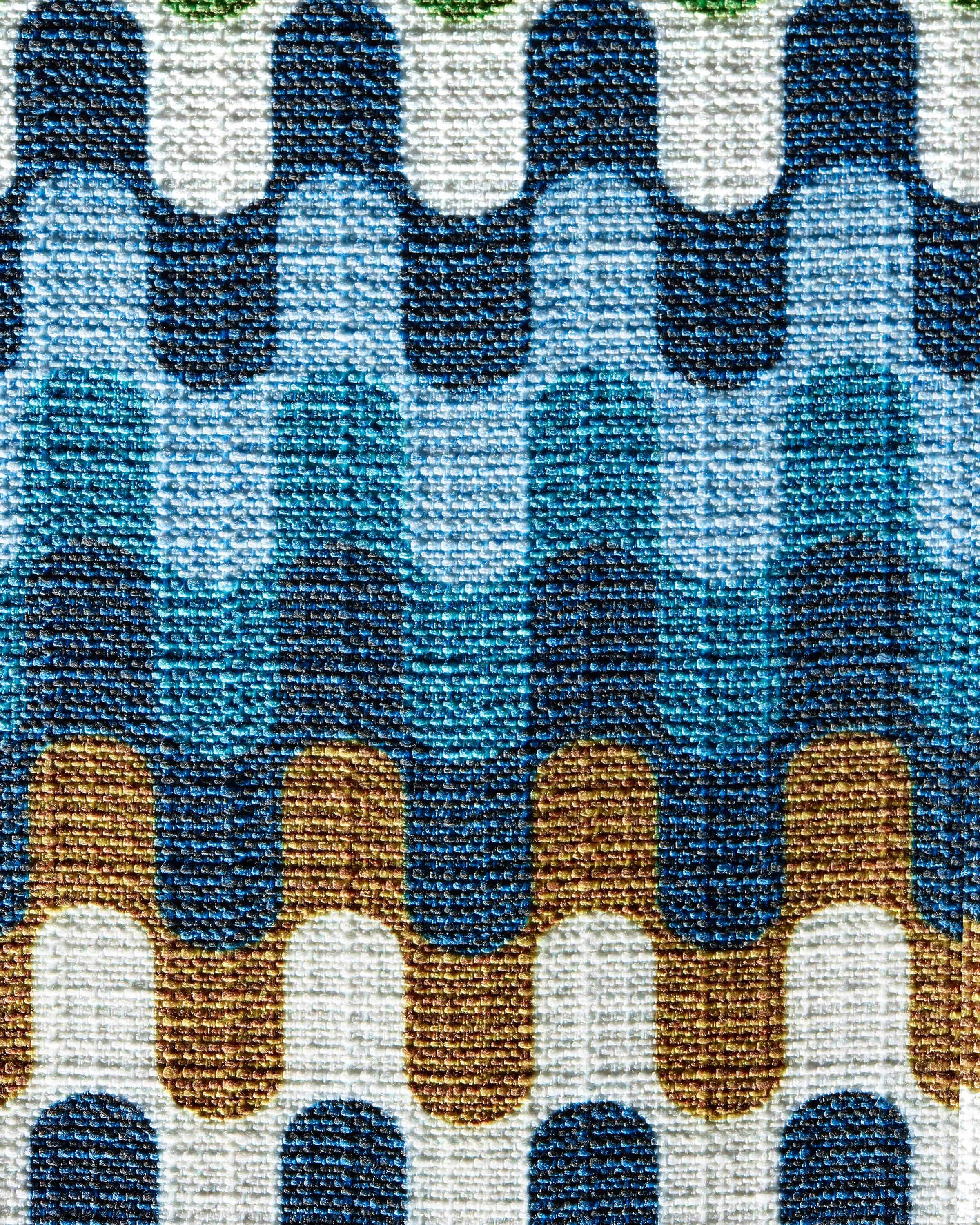 Puzzles Blue & Cognac Woven Throw Pillow by Jonathan Adler