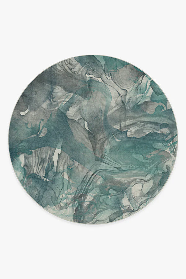 Aurora Teal Grey Flatwoven Rug