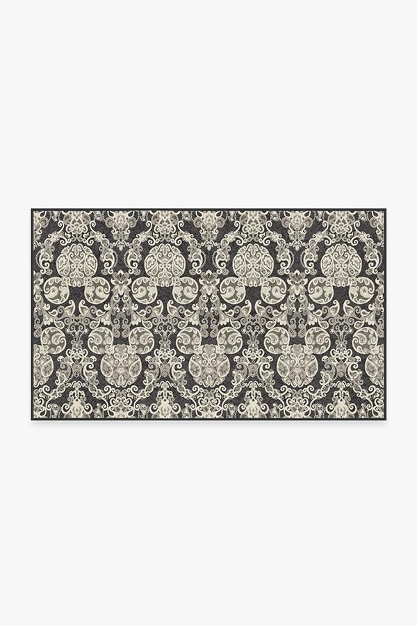 Mickey Damask Charcoal Flatwoven Rug