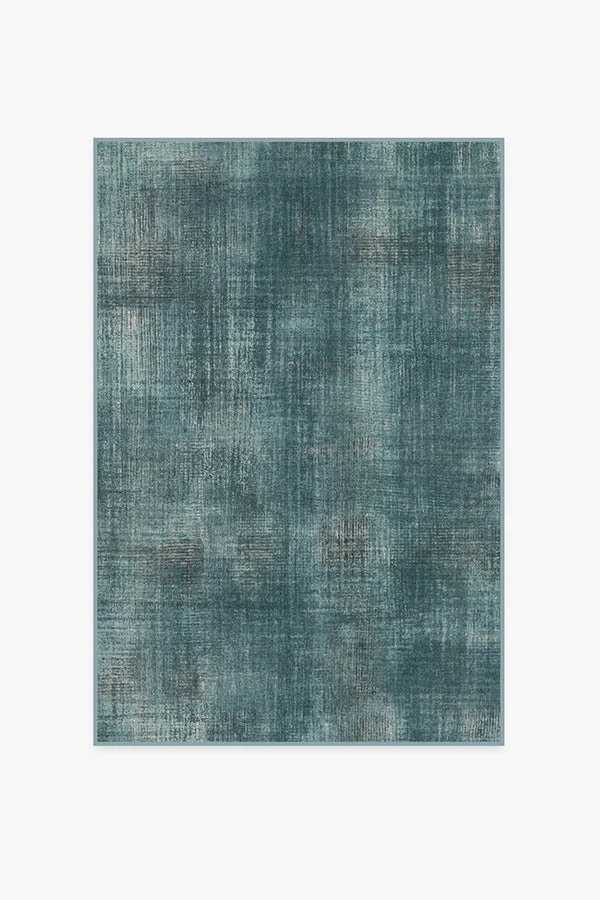 Sudaria Solid Teal Blue Flatwoven Rug