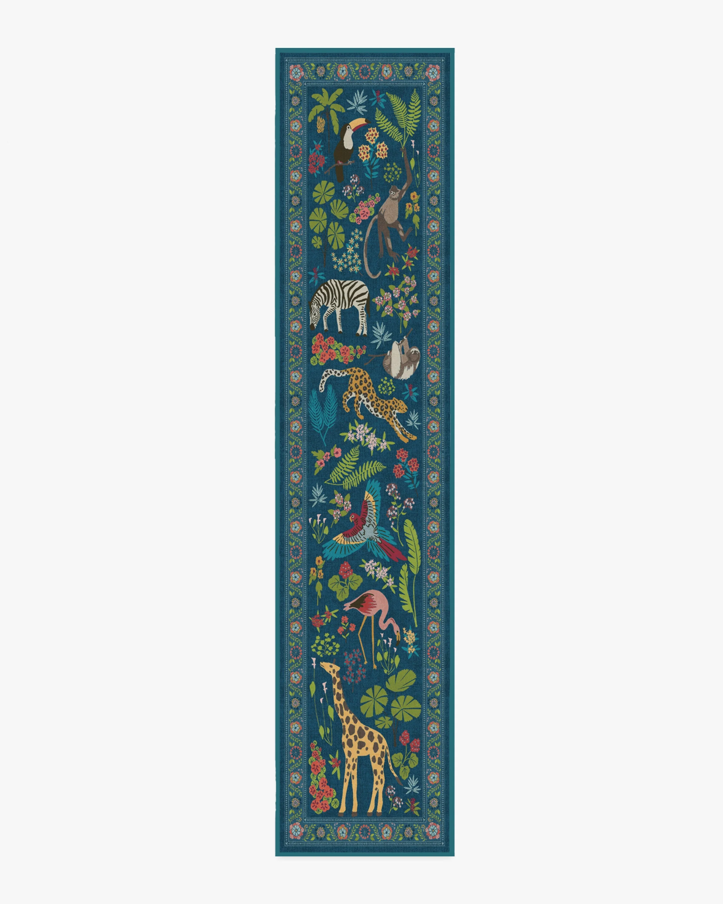 Jingle Jungle Royal Blue Flatwoven Rug by Iris Apfel