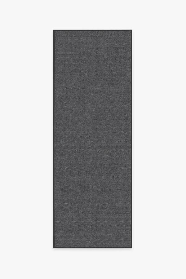 Heathered Solid Charcoal Flatwoven Rug