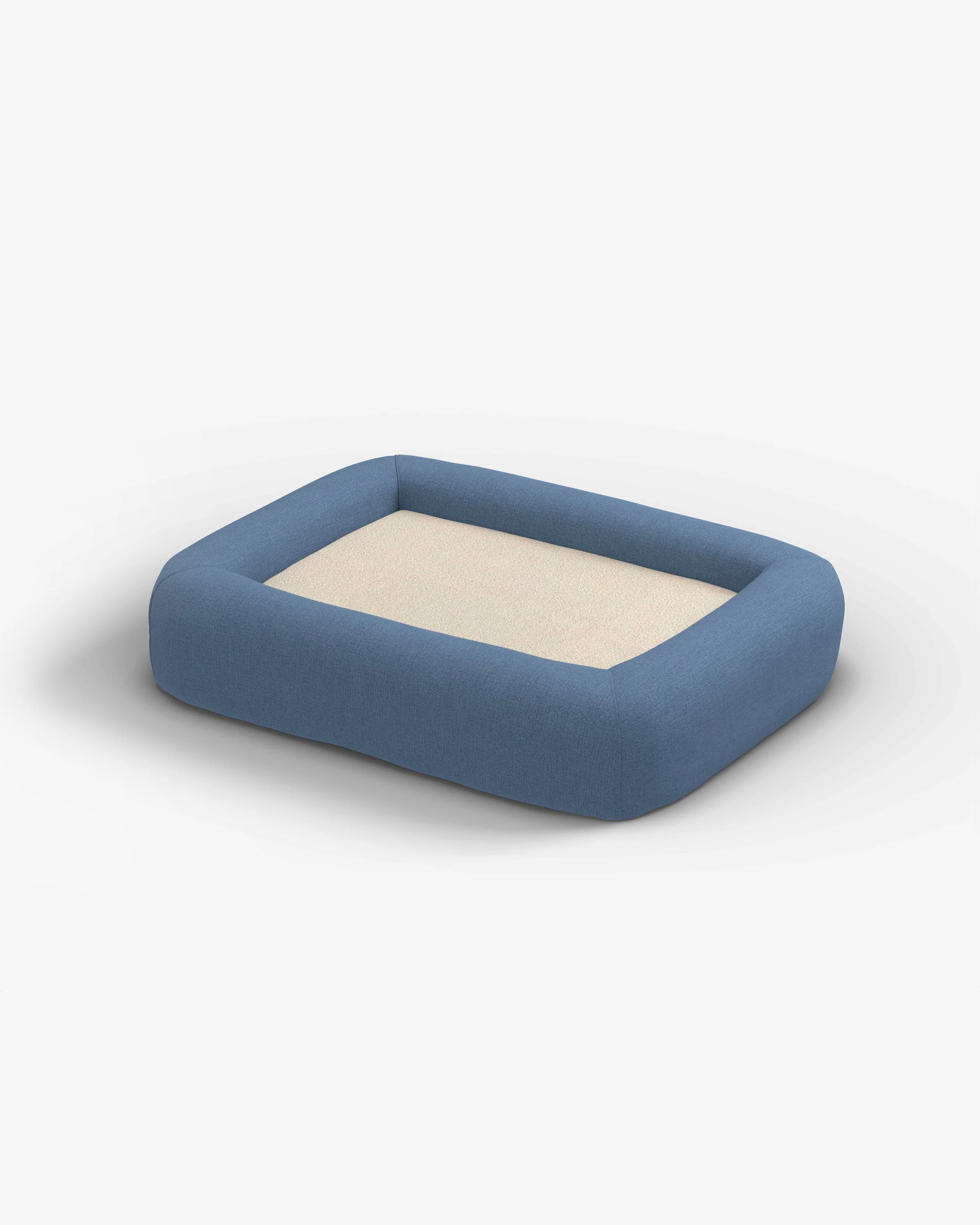 Blue Woven Bolster Pet Bed
