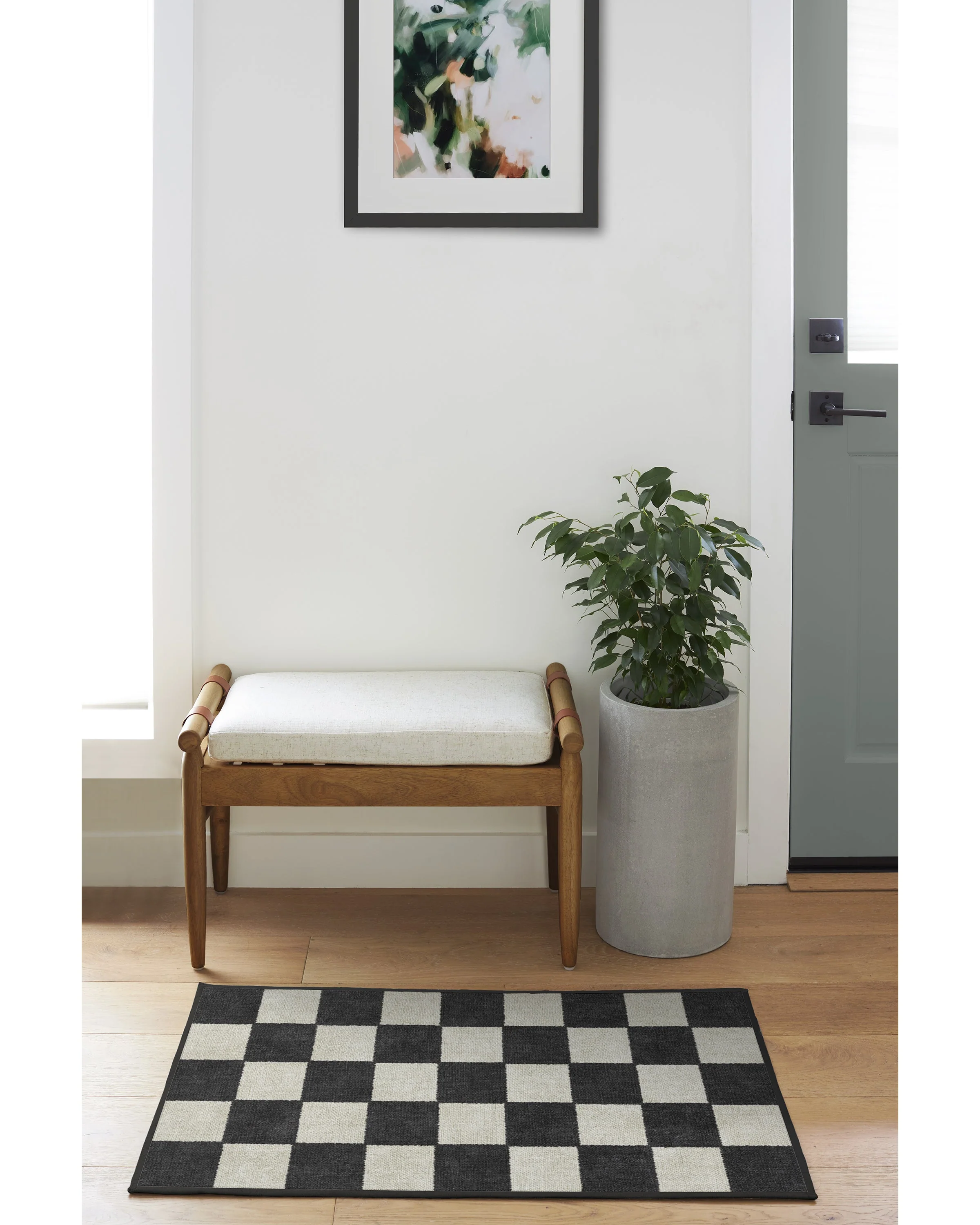 Jaque Checkered Black Flatwoven Rug