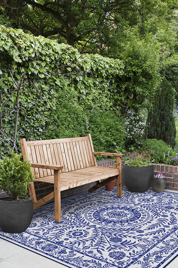 Fontaine Delft Blue Outdoor Rug