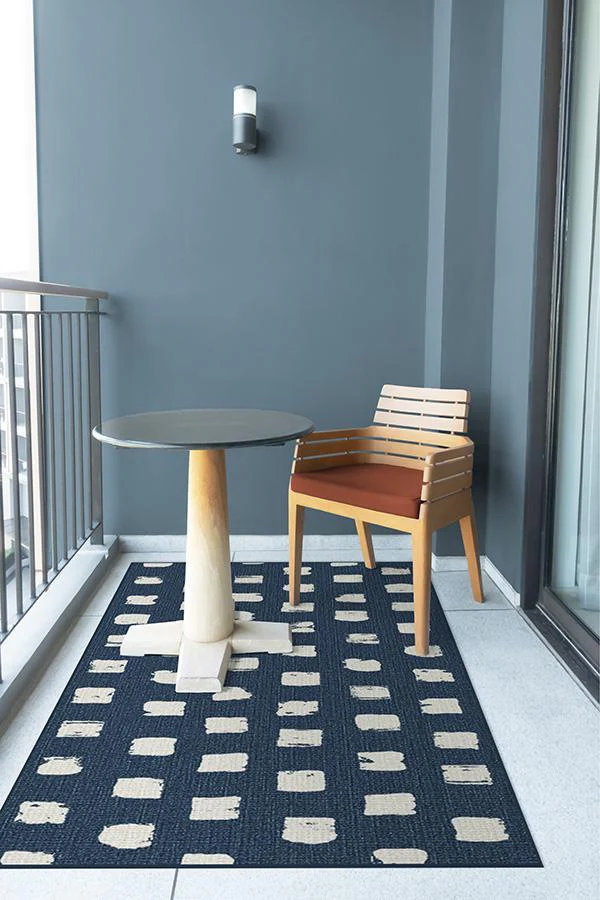 Cobblestone Navy Outdoor Rug