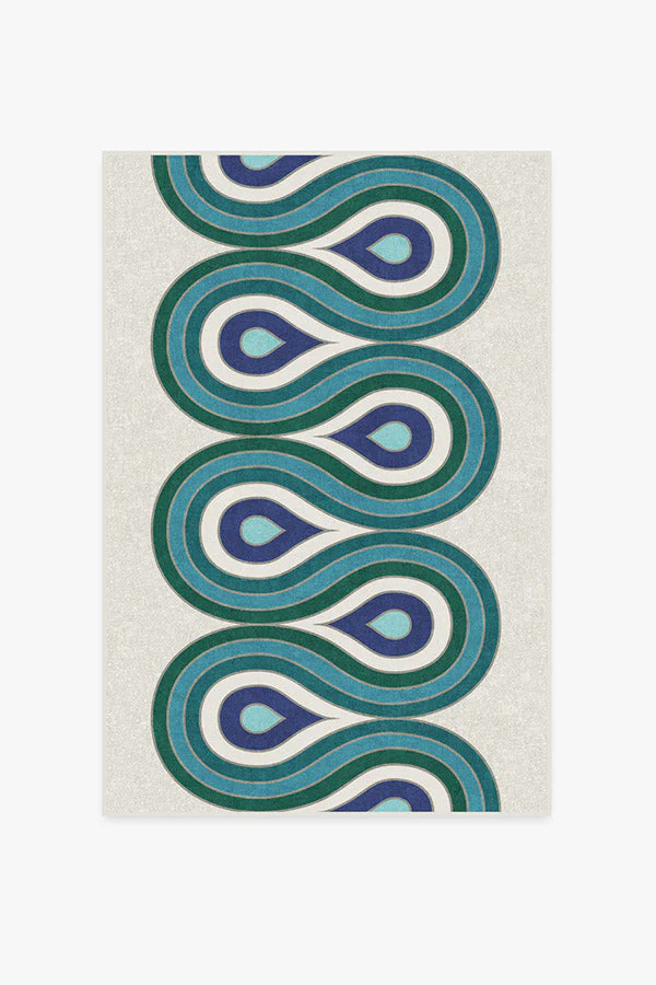 Milano Peacock Flatwoven Rug by Jonathan Adler