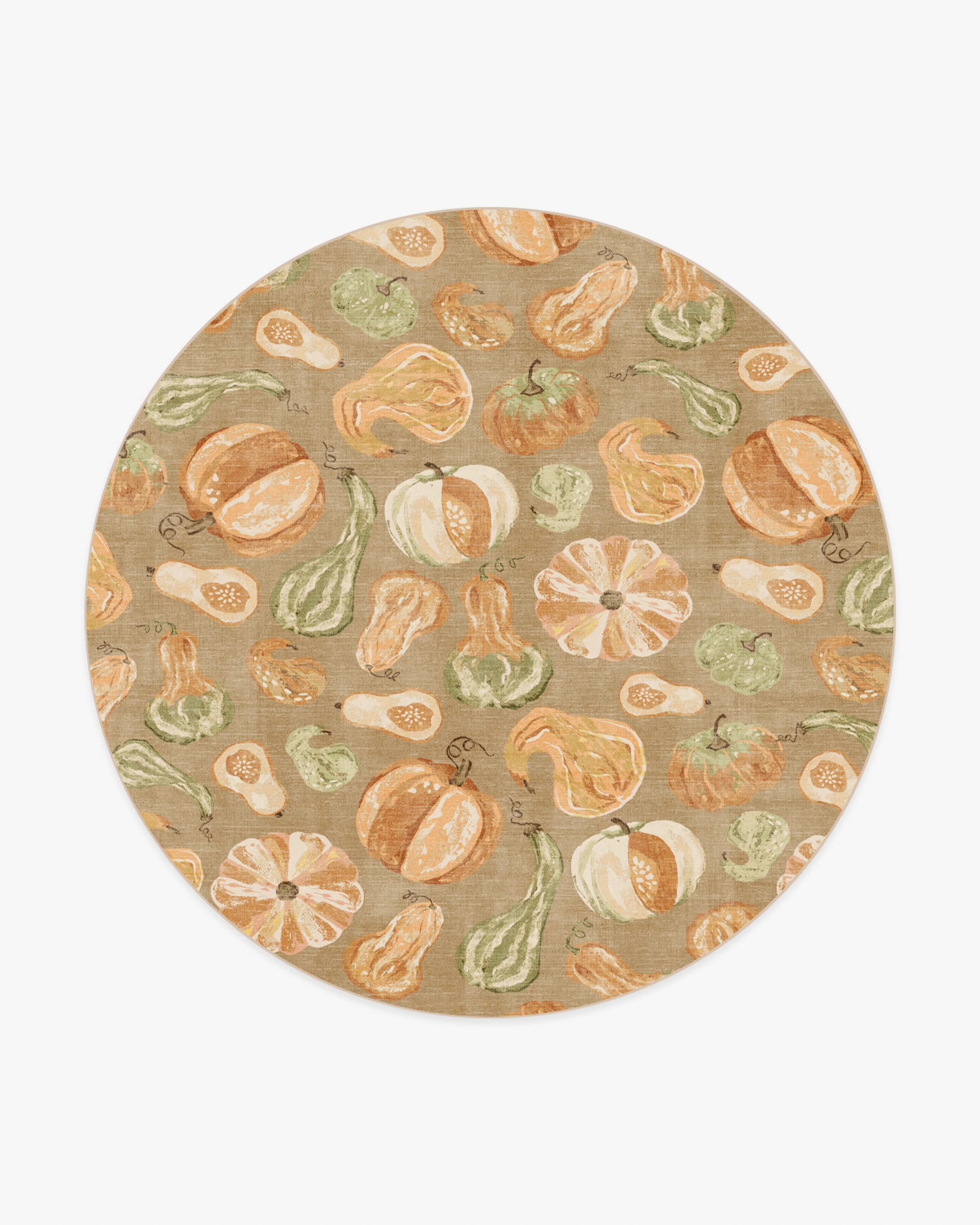 Harvest Veggies Orange & Green Flatwoven Rug