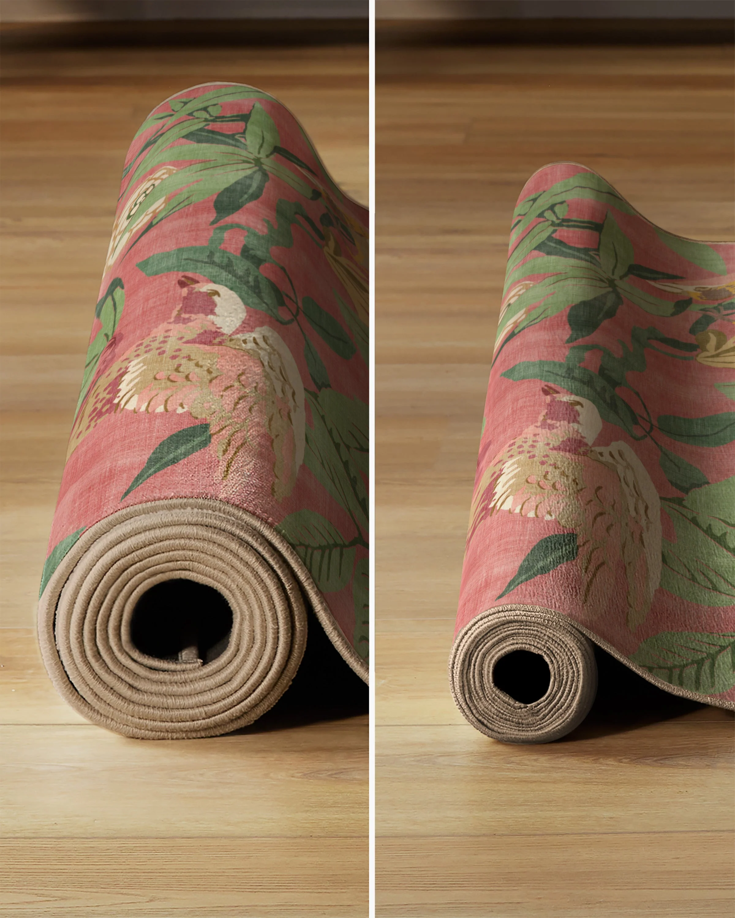 Bamboo & Bird Blossom Pink Rug by Sanderson