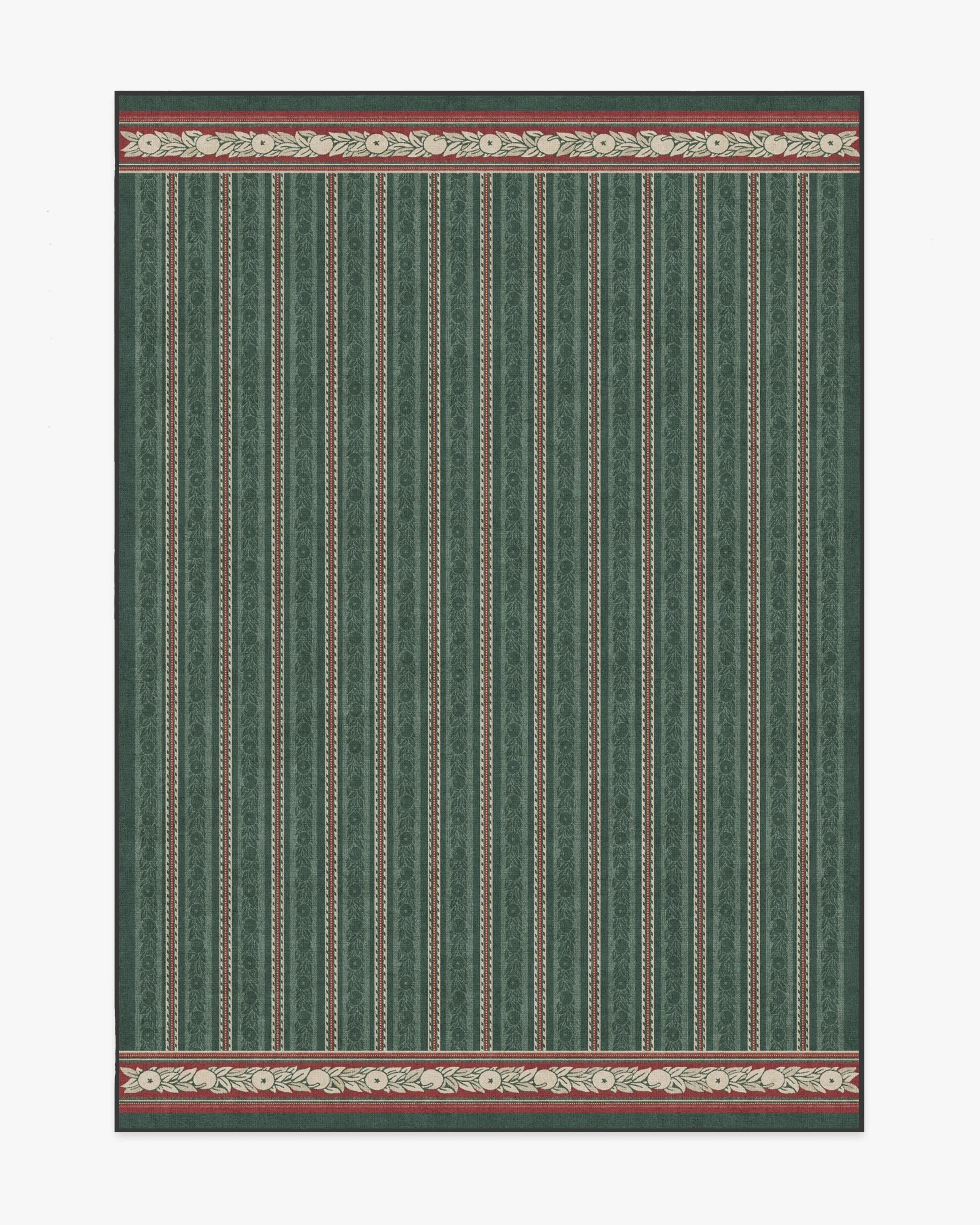 Fruit Stripe Spruce Green Flatwoven Rug by Morris & Co.