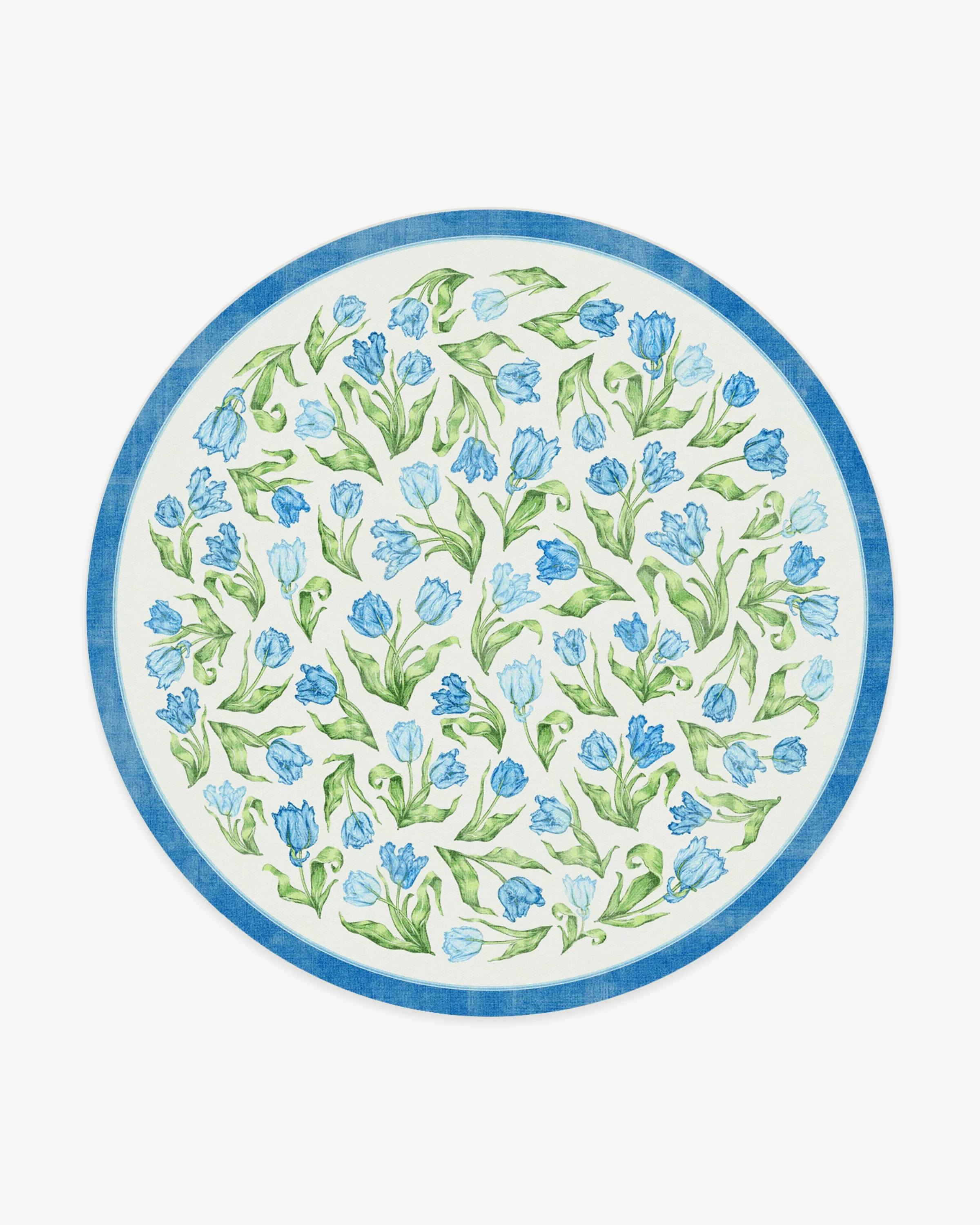 Garden Party Blue Flatwoven Rug by Mrs. Alice