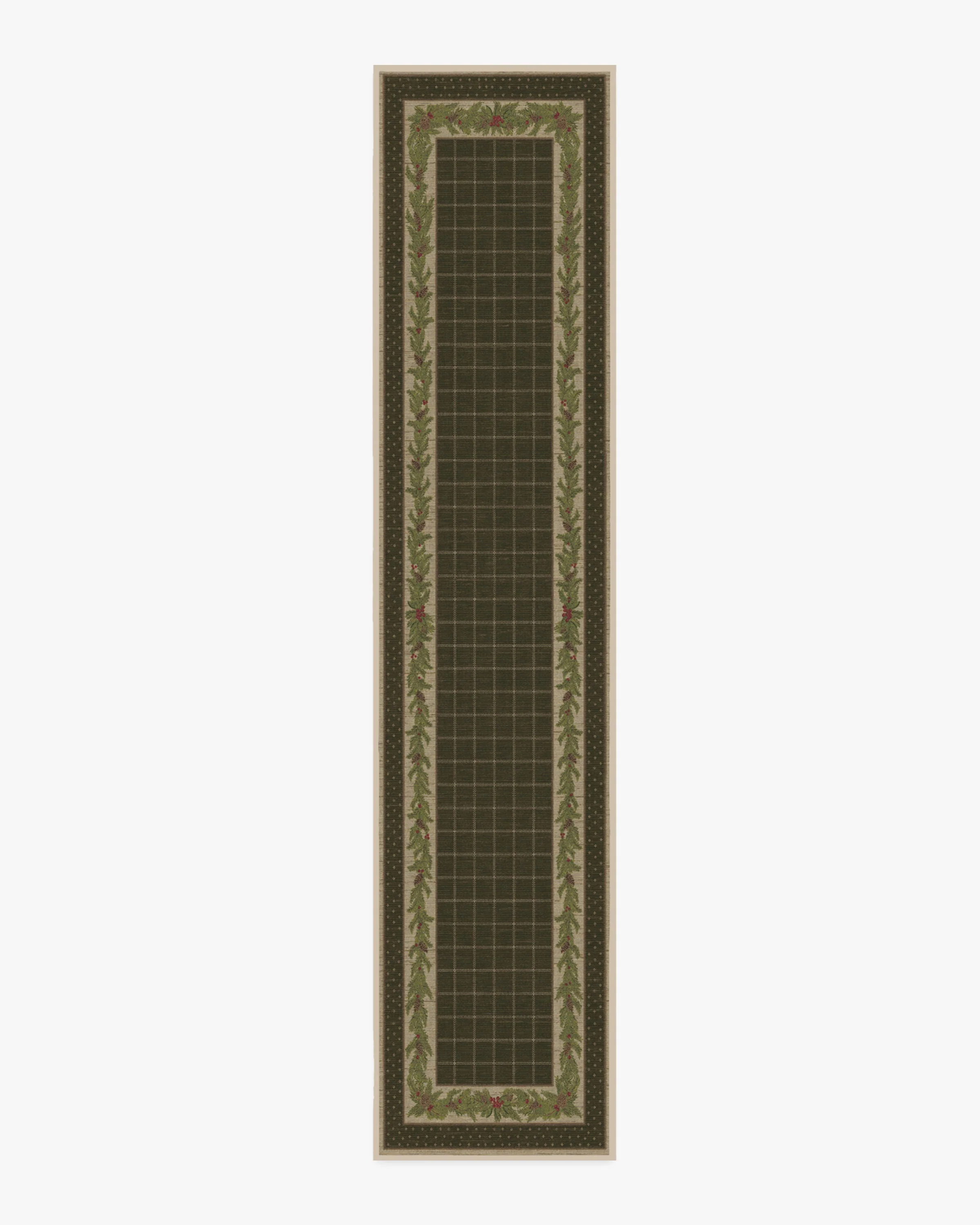 Pine Border Dark Olive Rug