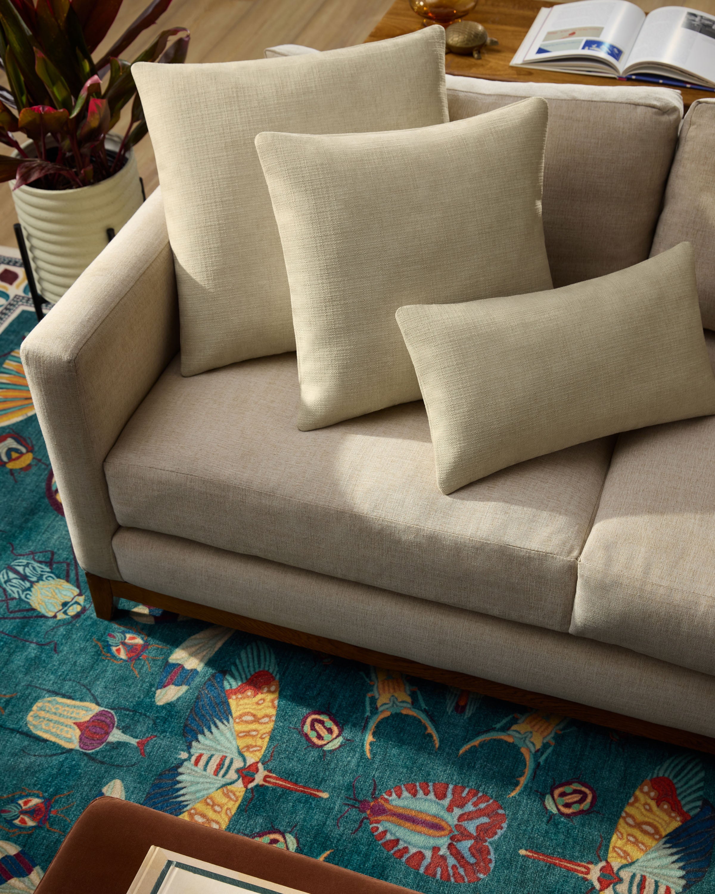 Natural Woven Throw Pillow