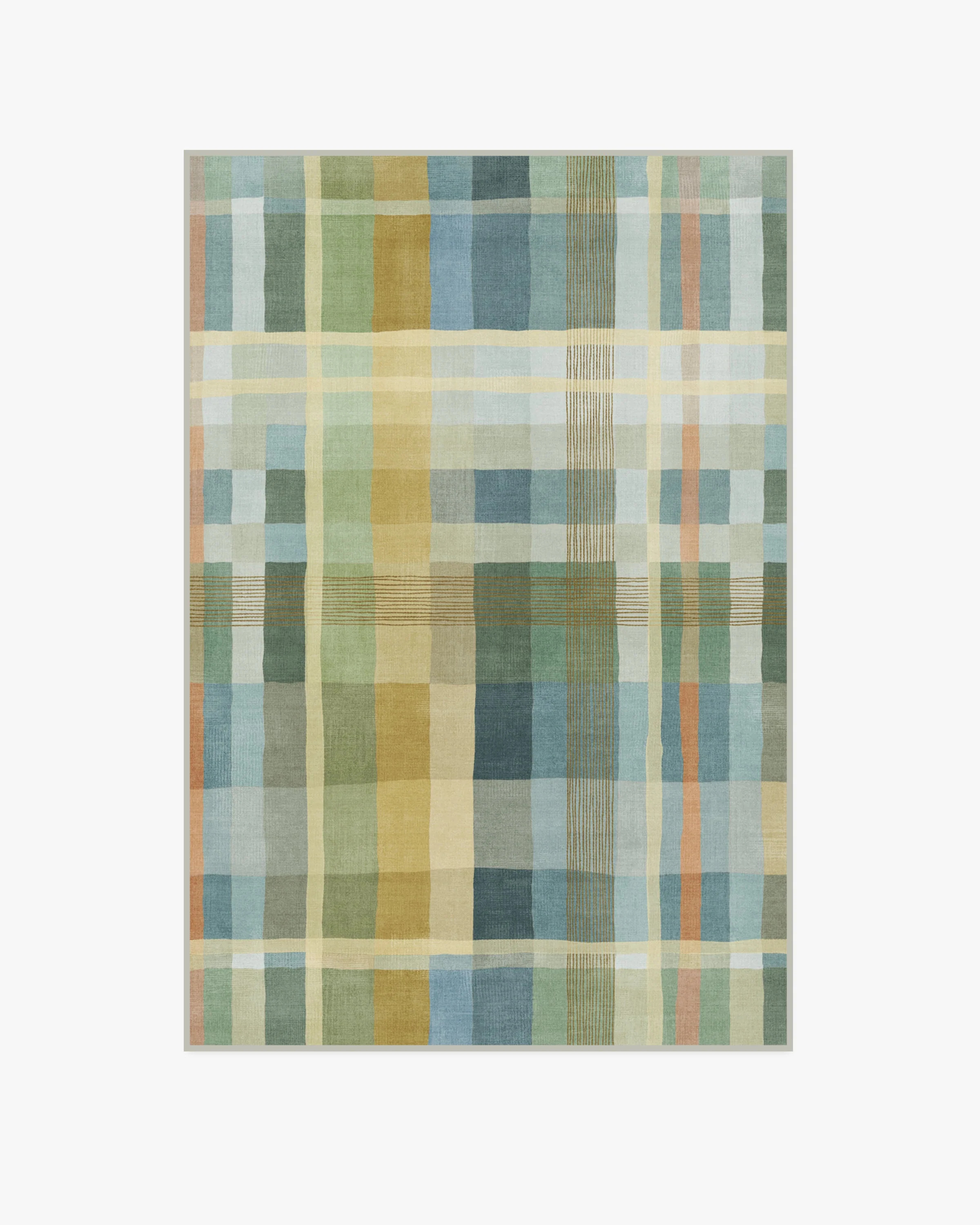 Margot Plaid Blue Flatwoven Rug